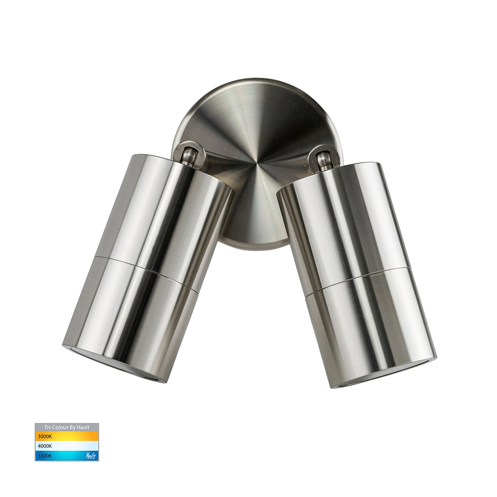 Buy Exterior Spotlights Australia Tivah Exterior 2 Spotlights Adjustable 12V 316 Stainless Steel 3CCT - HV1307MR16T