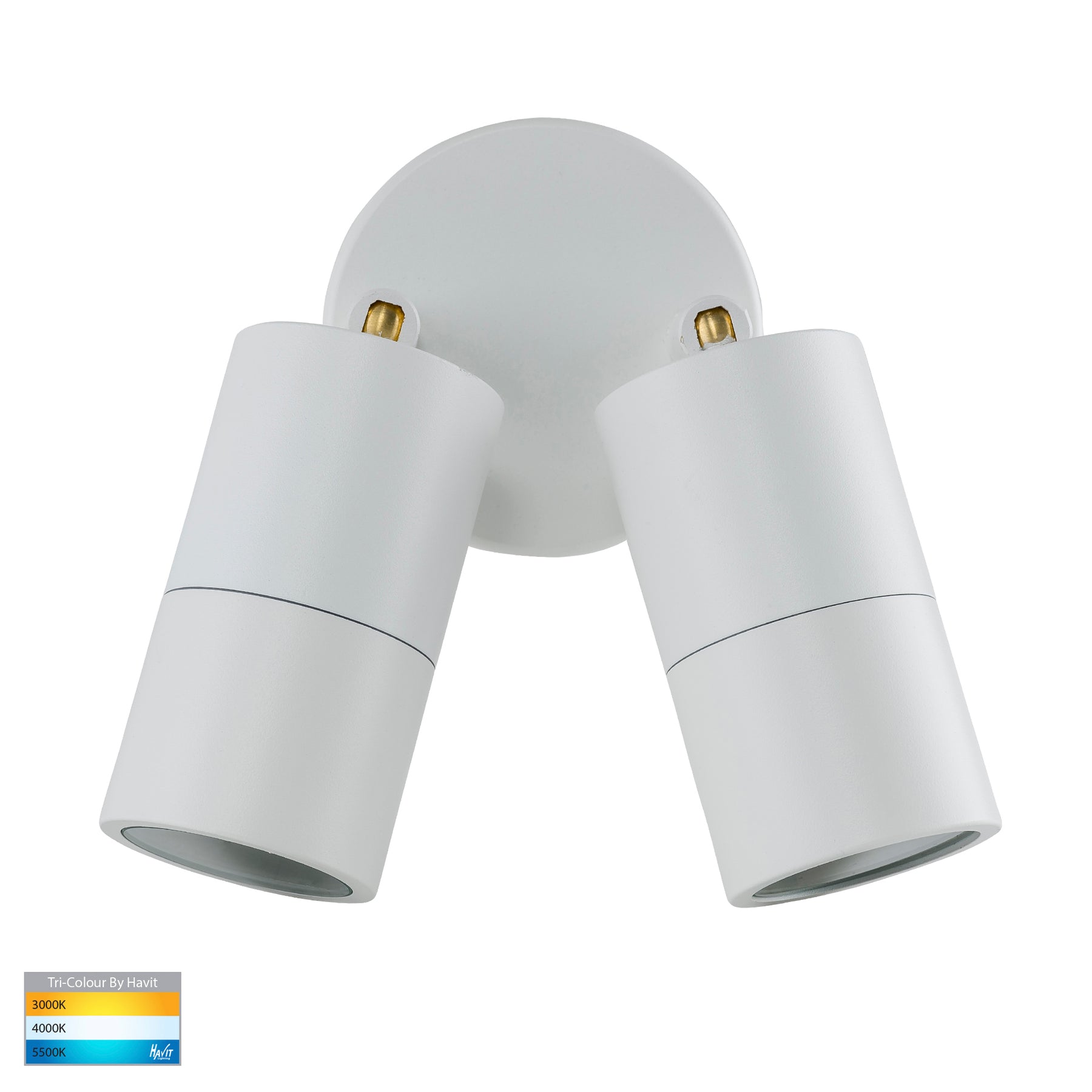 Tivah Exterior 2 Spotlights Adjustable White Aluminum 3CCT - HV1335T