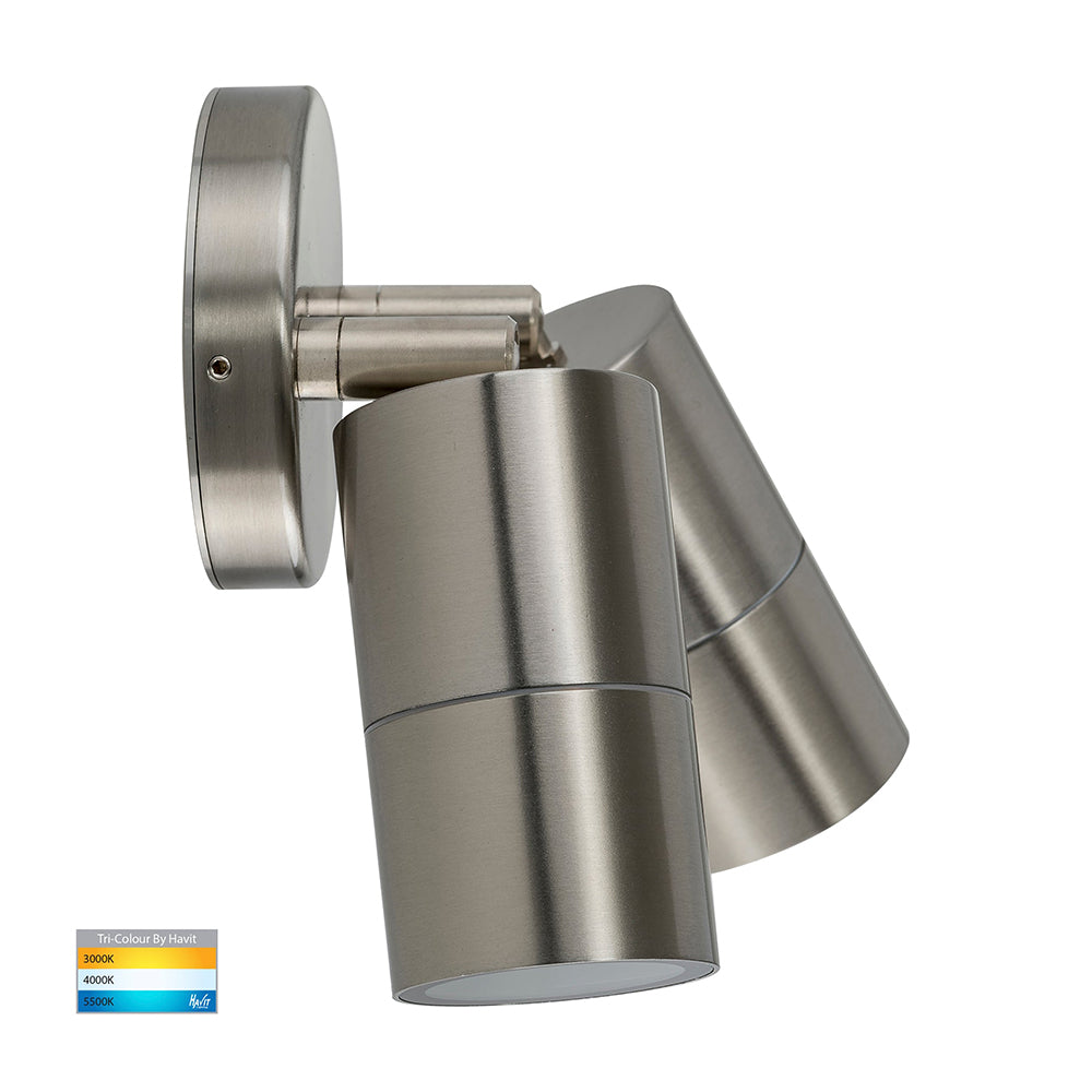 Buy Exterior Spotlights Australia Fortis Exterior 2 Spotlight Adjustable 5W 304 Stainless Steel 3CCT - HV1372T