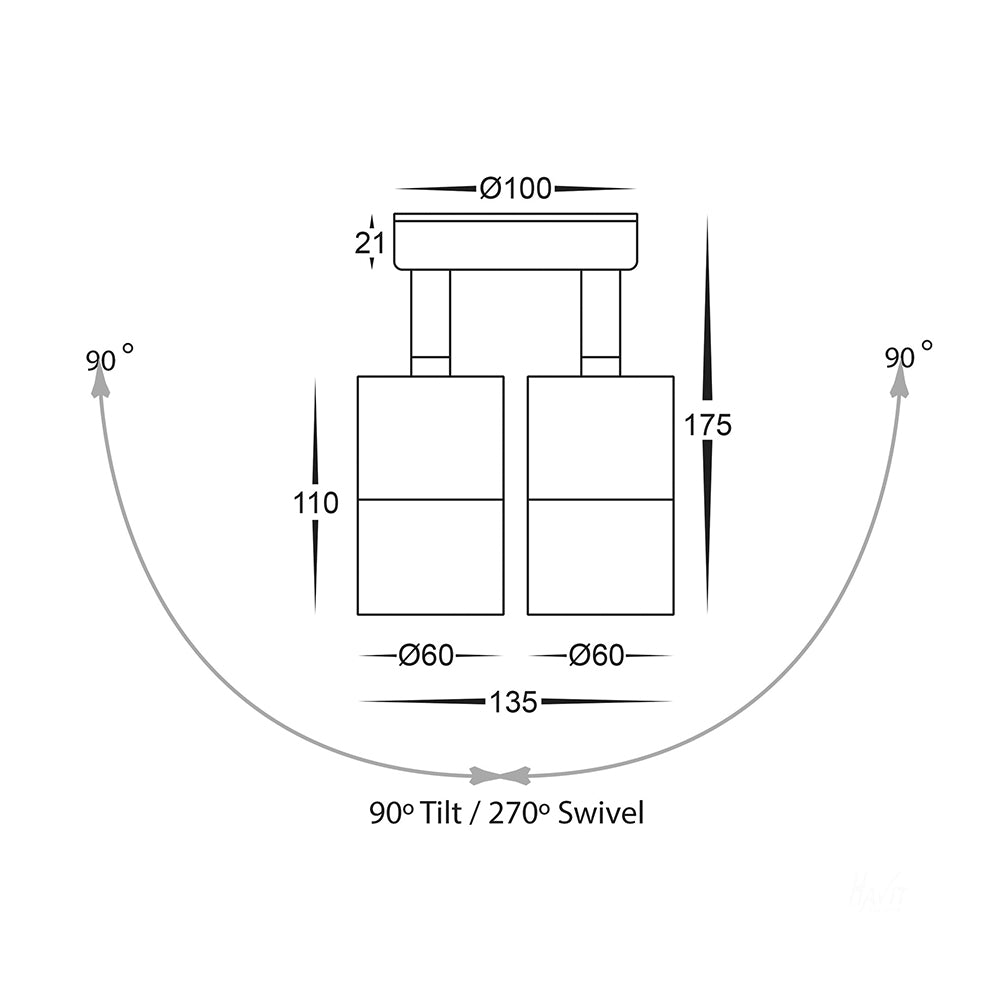 Buy Exterior Spotlights Australia Fortis Exterior 2 Spotlight Adjustable 5W 304 Stainless Steel 3CCT - HV1372T