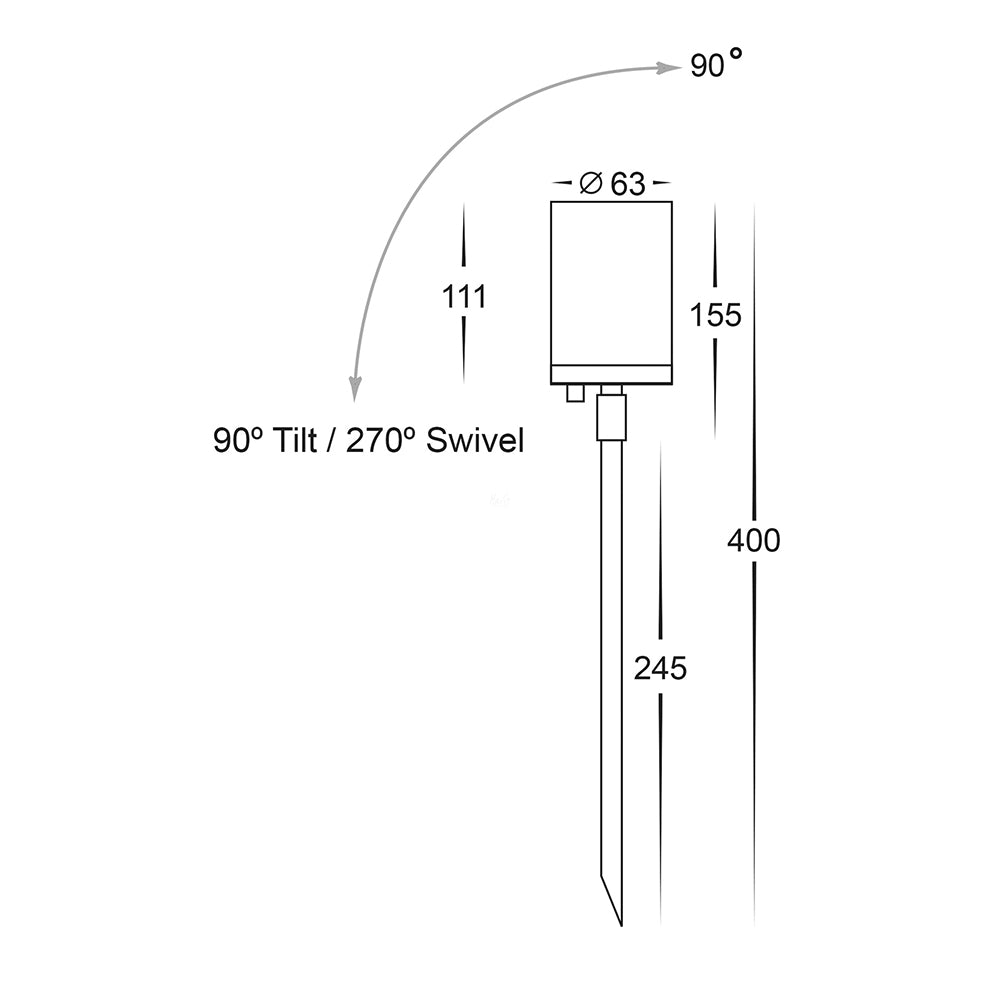 Buy Spike Lights Australia Eden Spike Spotlight Adjustable 12V 316 Stainless Steel 3CCT - HV1402T