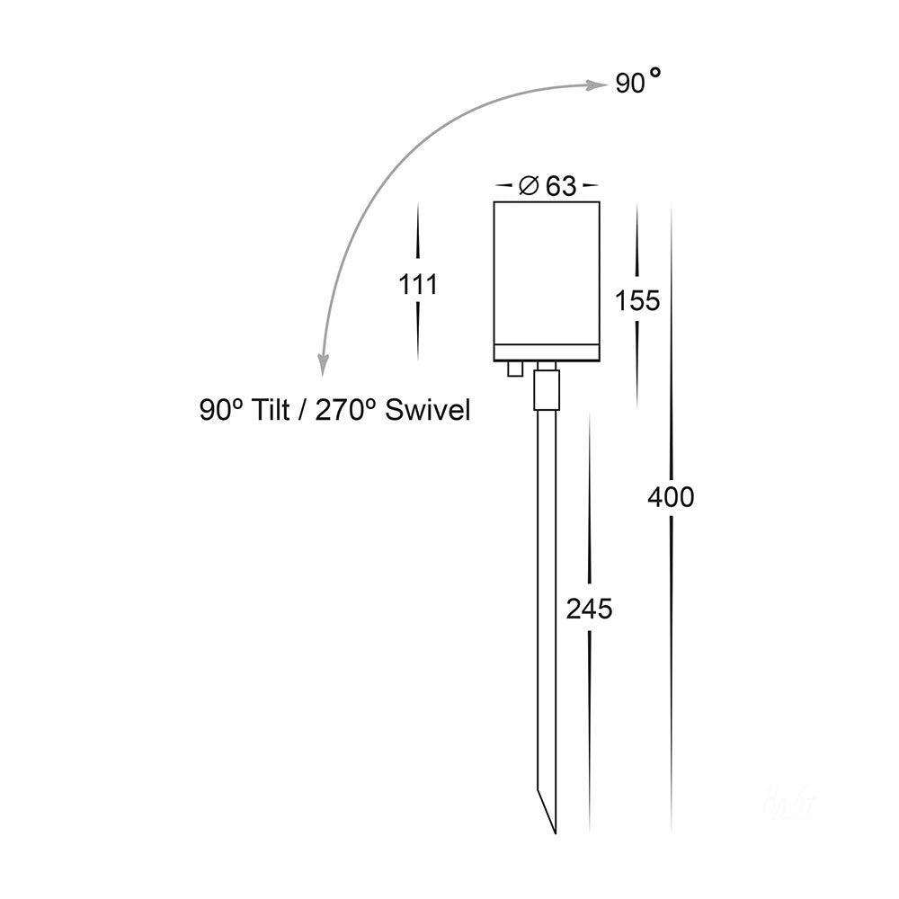 Buy Spike Lights Australia Eden Spike Spotlight Adjustable 12V Solid Copper 3CCT - HV1412T