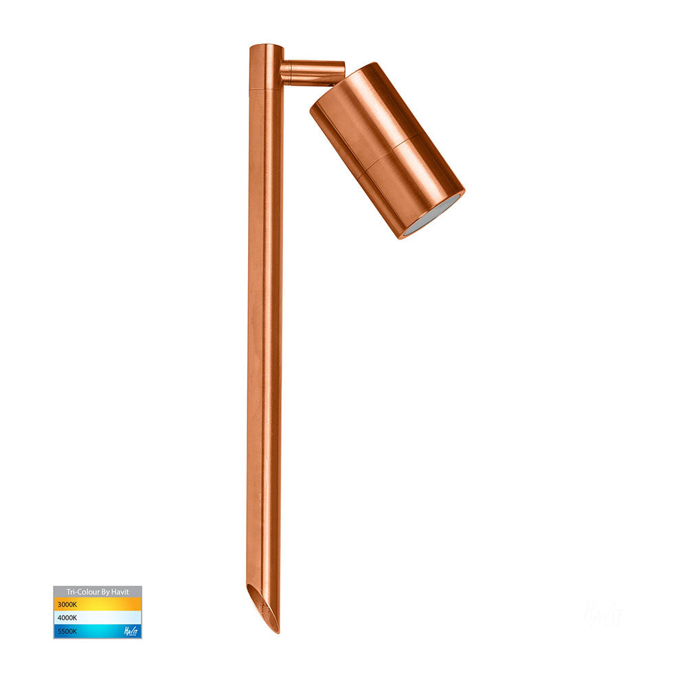 Buy Spike Lights Australia Tivah Spike Spotlight Adjustable 12V H405mm Solid Copper 3CCT - HV1413T