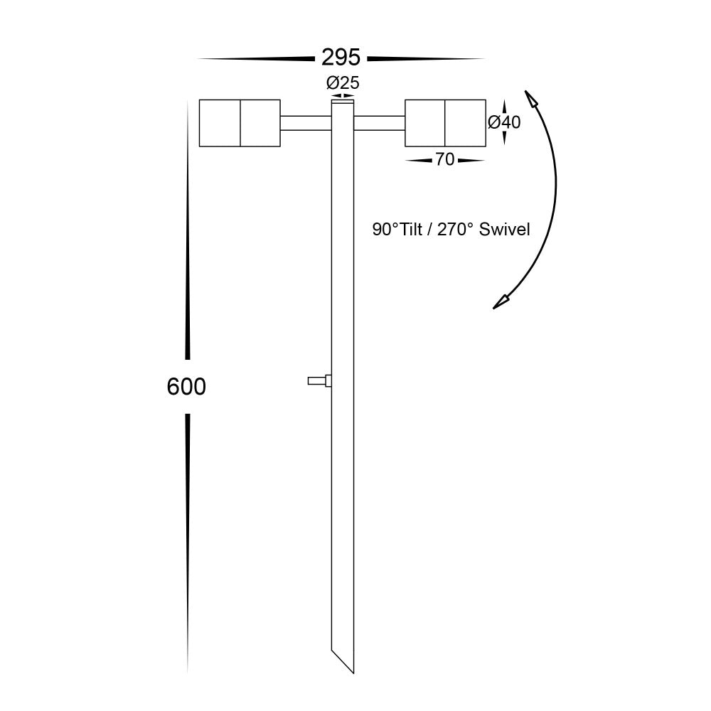 Buy LED Spike Lights Australia Mini Tivah Spike 2 Lights 12V DC Black Aluminium 2CCT - HV1425MR11NW