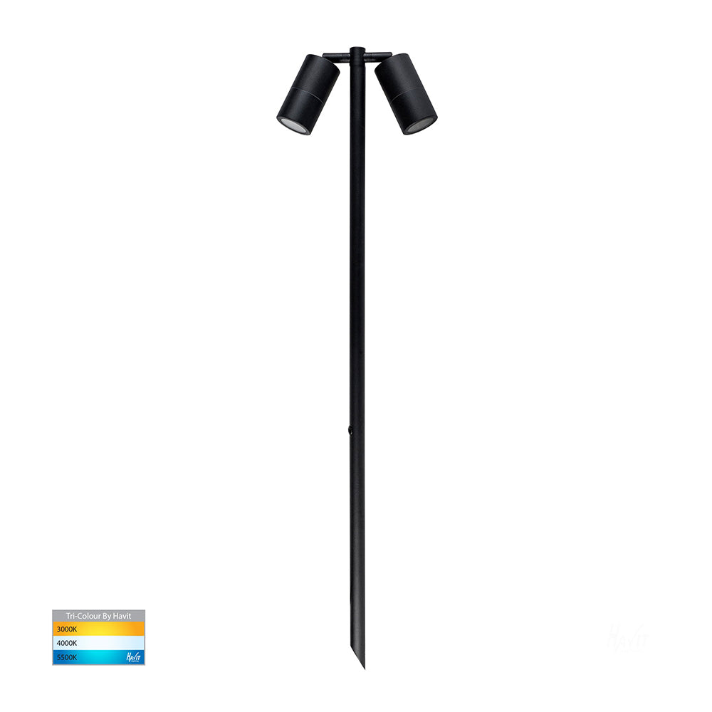 Buy Spike Lights Australia Tivah Spike 2 Spotlights Adjustable 12V H1000mm Black Aluminium 3CCT - HV1425T