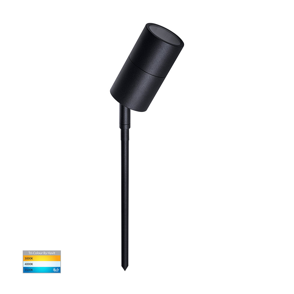 Buy Spike Lights Australia Tivah Spike Spotlight Adjustable 12V H374mm Black Aluminium 3CCT - HV1427T