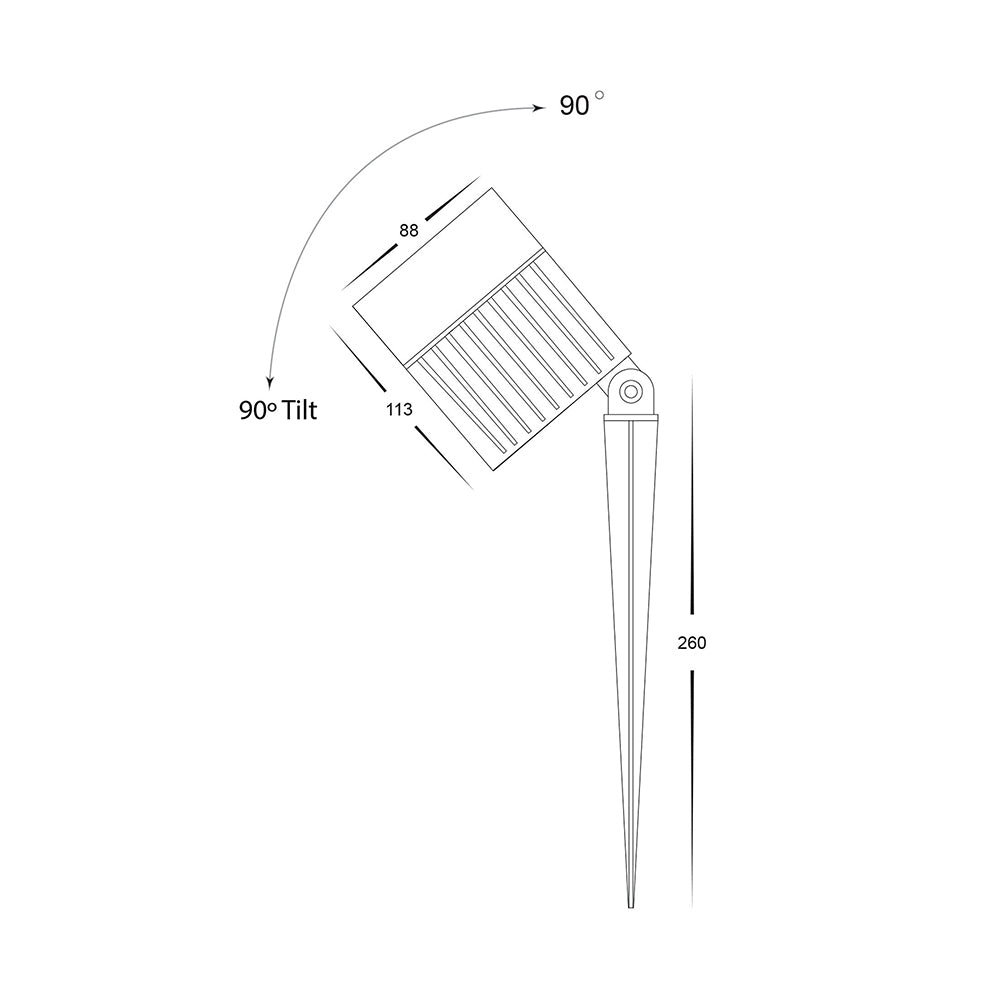 Buy Spike Lights Australia Oasis Spike Light Adjustable 12V 24W Black Aluminium 3CCT - HV1429T-24W