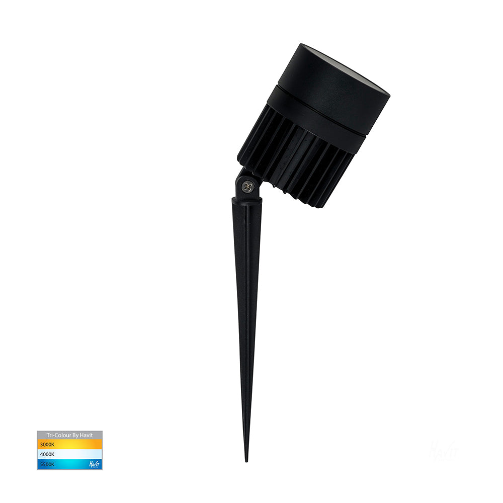 Oasis Spike Light Adjustable 12V 24W Black Aluminium 3CCT - HV1429T-24W