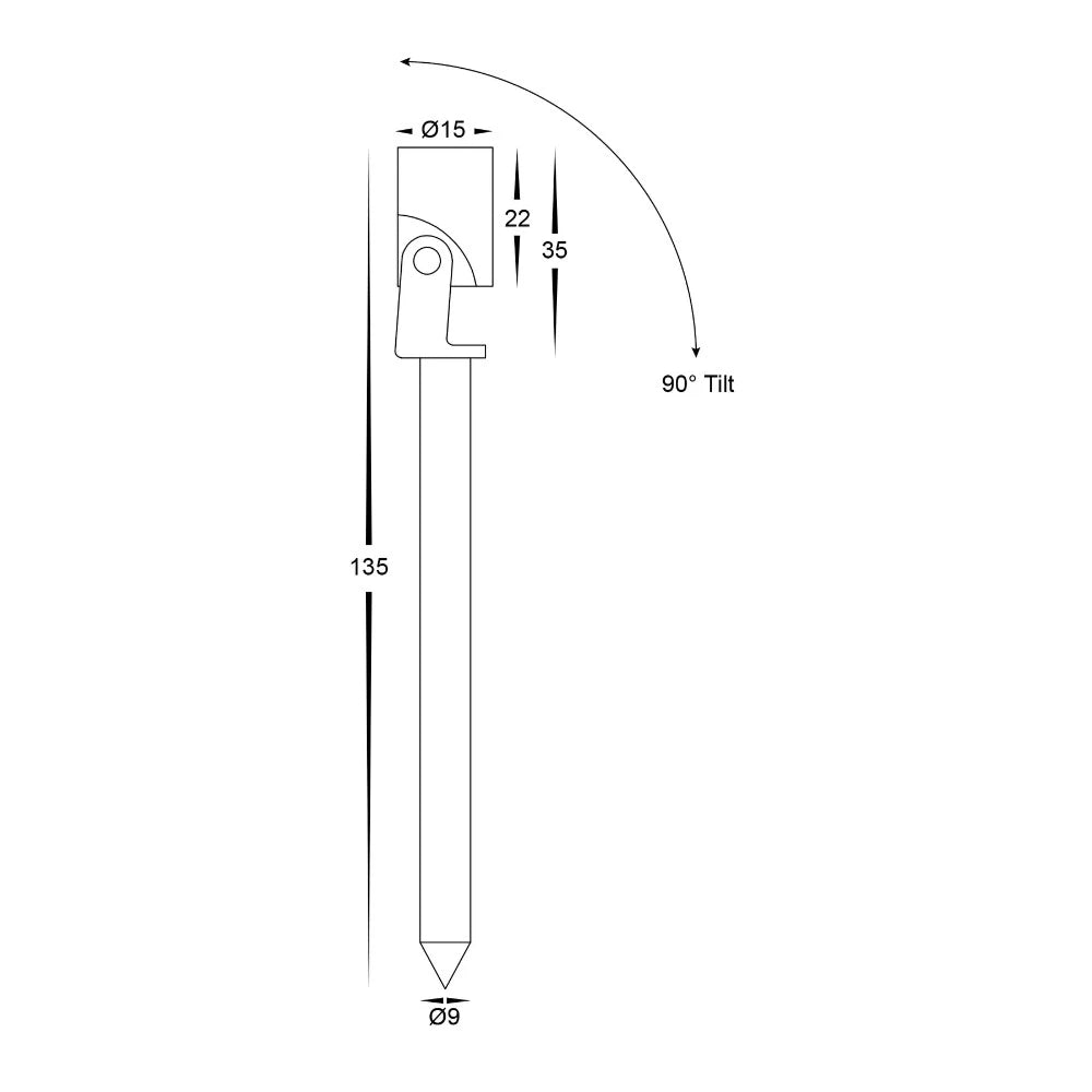 Buy LED Spike Lights Australia Spar LED Spike Light W15mm Black 3CCT - HV1434T-BLK