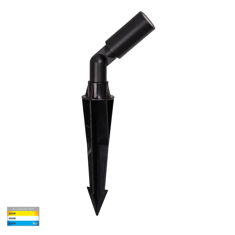 Buy LED Spike Lights Australia Cilindor LED Spike Light Black Solid Brass 3CCT - HV1435T-BLK