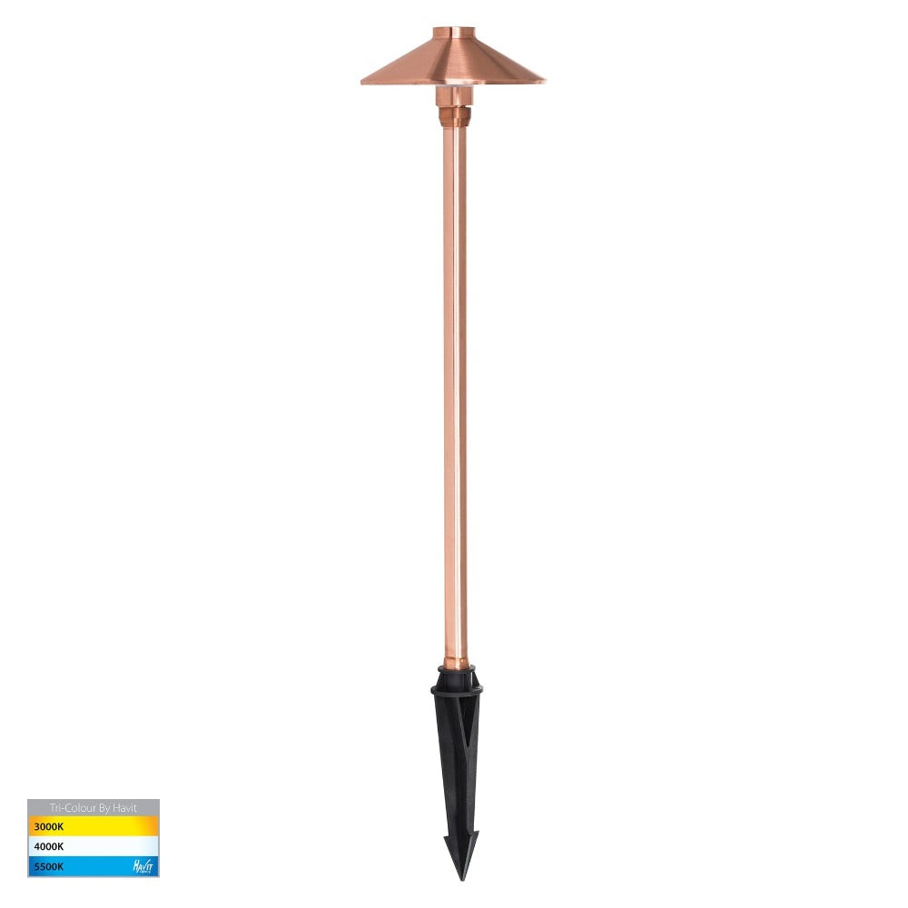 Buy Pathway Lights Australia Polari Pathway Light 12V DC Solid Copper 3CCT - HV1452T-CP