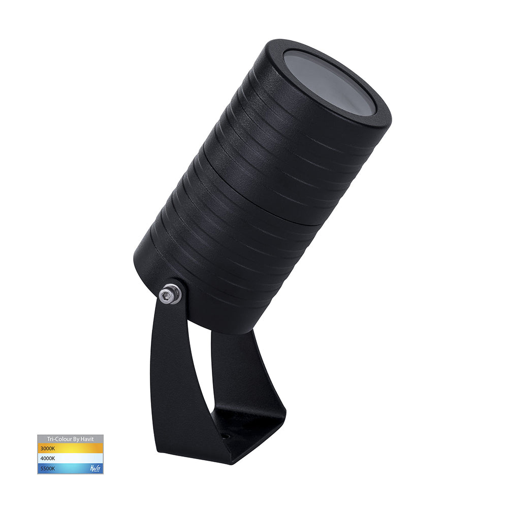 Nova Pond Light With Spike Adjustable 12V Black Aluminium 3CCT - HV1462T-BLK
