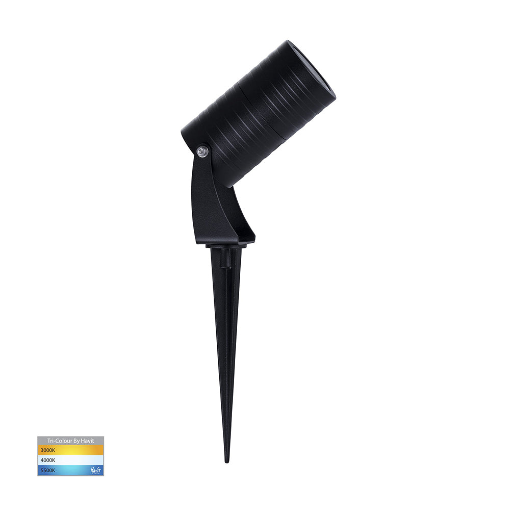 Buy Spike Lights Australia Nova Aluminium Black 5W LED Garden Spike Light 12V 3CCT - HV1462T-BLK