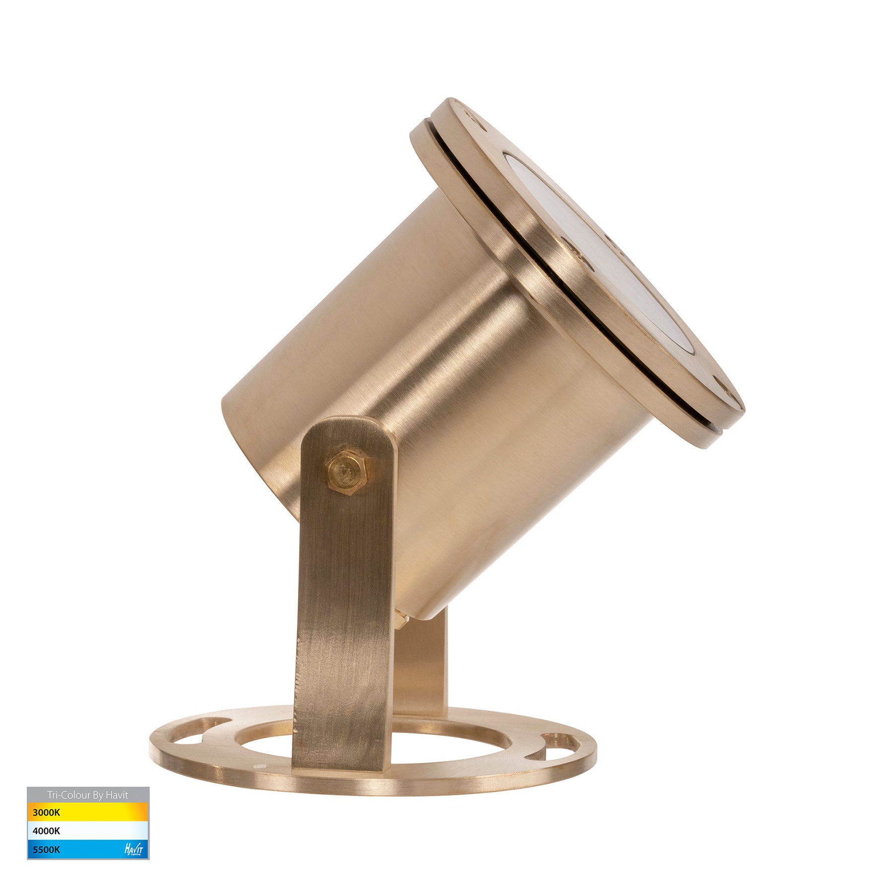 Onder LED Pond Light 12V 5W Tri Colour Brass - HV1491T-BR