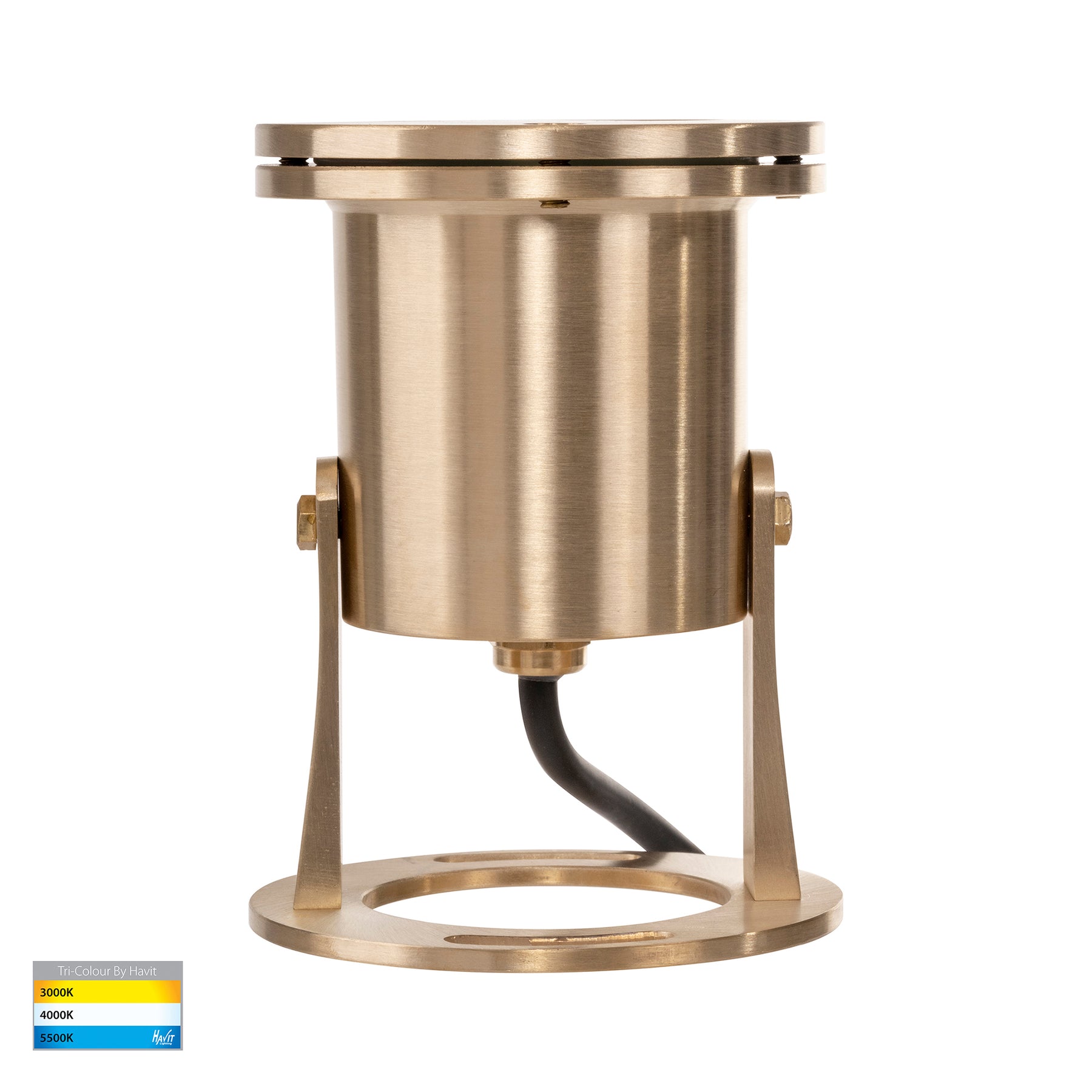 Onder LED Pond Light 12V 5W Tri Colour Brass - HV1491T-BR