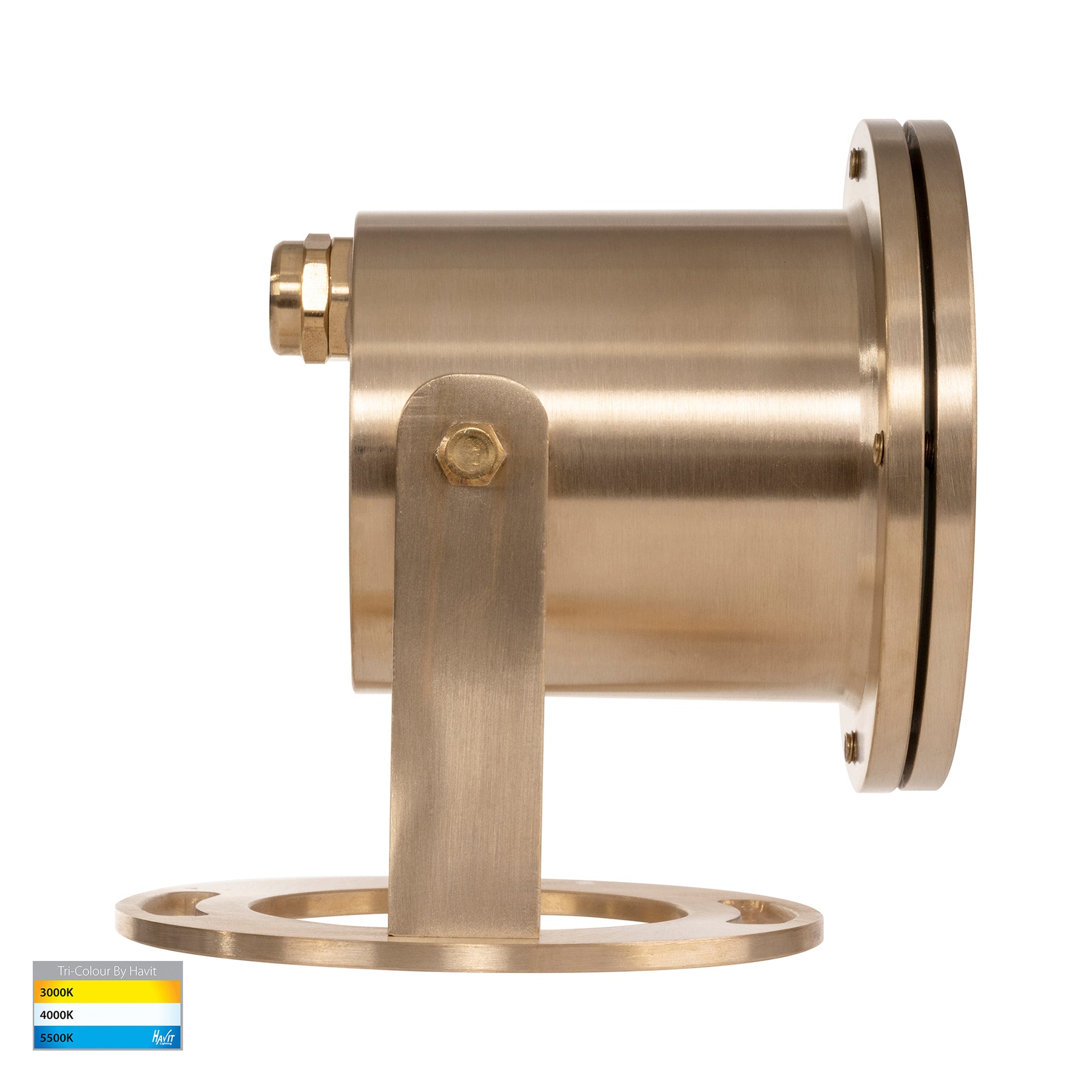 Onder LED Pond Light 12V 5W Tri Colour Brass - HV1491T-BR