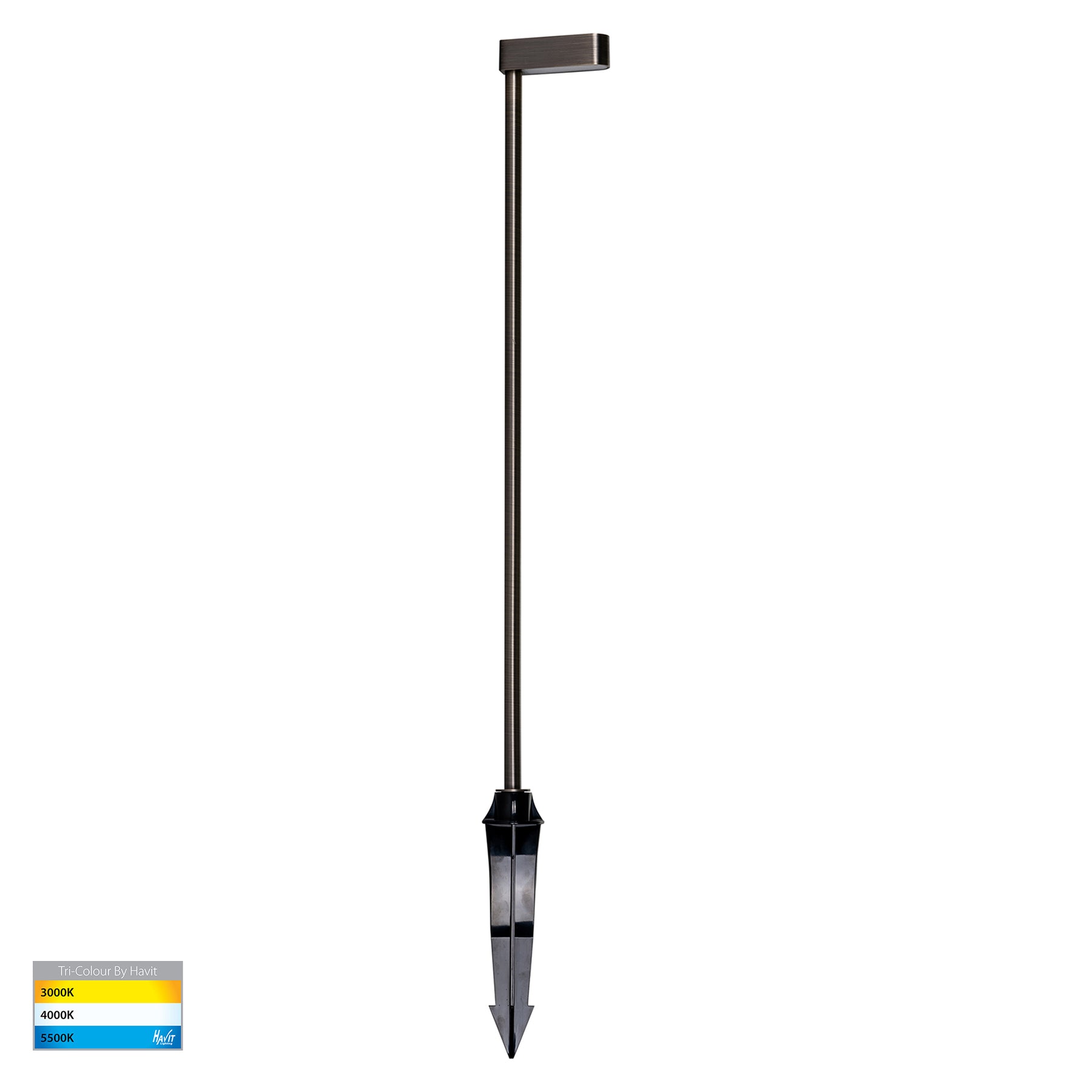 Lindri LED Bollard Light 3W Tri Colour Antique Brass - HV1516T-AB-24V
