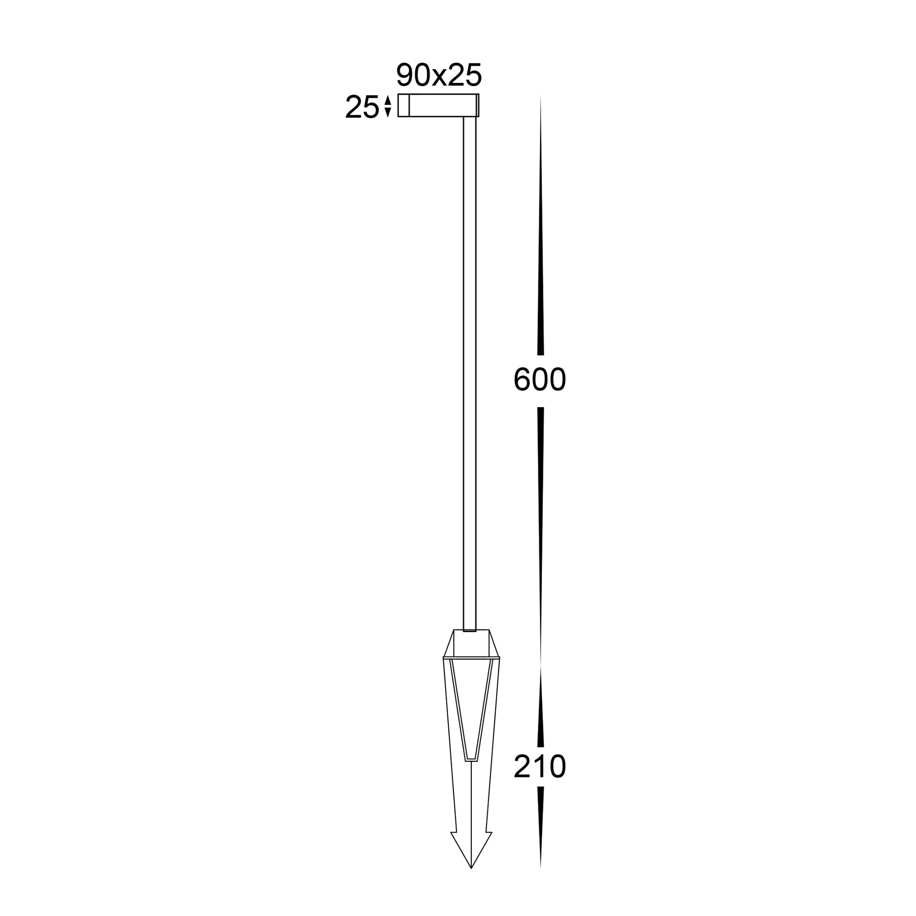 Lindri LED Bollard Light 3W Tri Colour Antique Brass - HV1516T-AB-24V