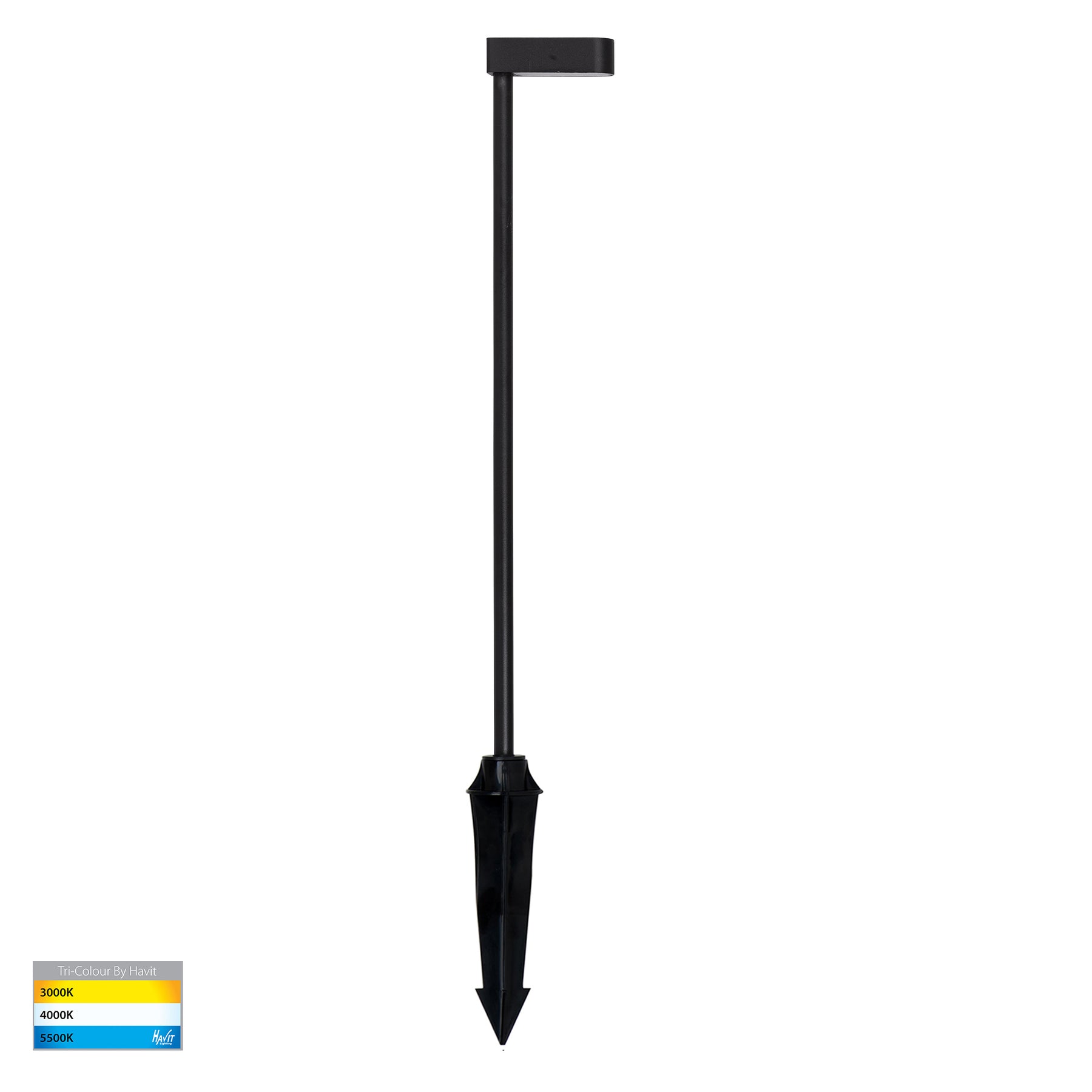 Lindri LED Bollard Spike Light 24V 3W 3CCT Black - HV1516T-BLK-24V