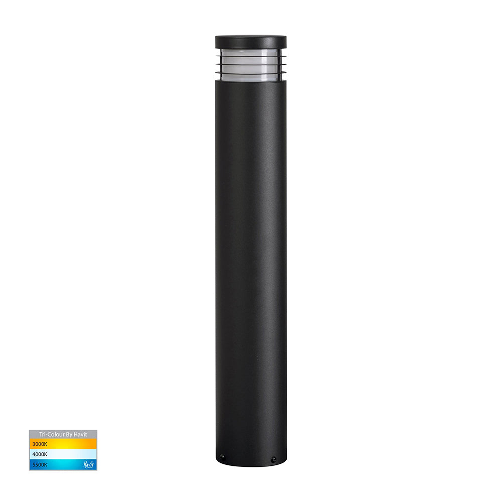 Buy Bollard Lights Australia Maxi Bollard Light 12V H600mm Black 316 Stainless Steel 3CCT - HV1606T-BLK-12V