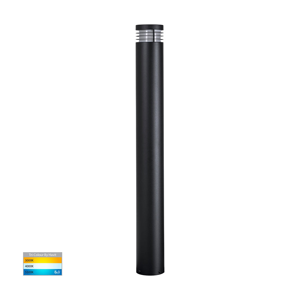 Buy Bollard Lights Australia Maxi Bollard Light 12V H900mm Black 316 Stainless Steel 3CCT - HV1608T-BLK-12V