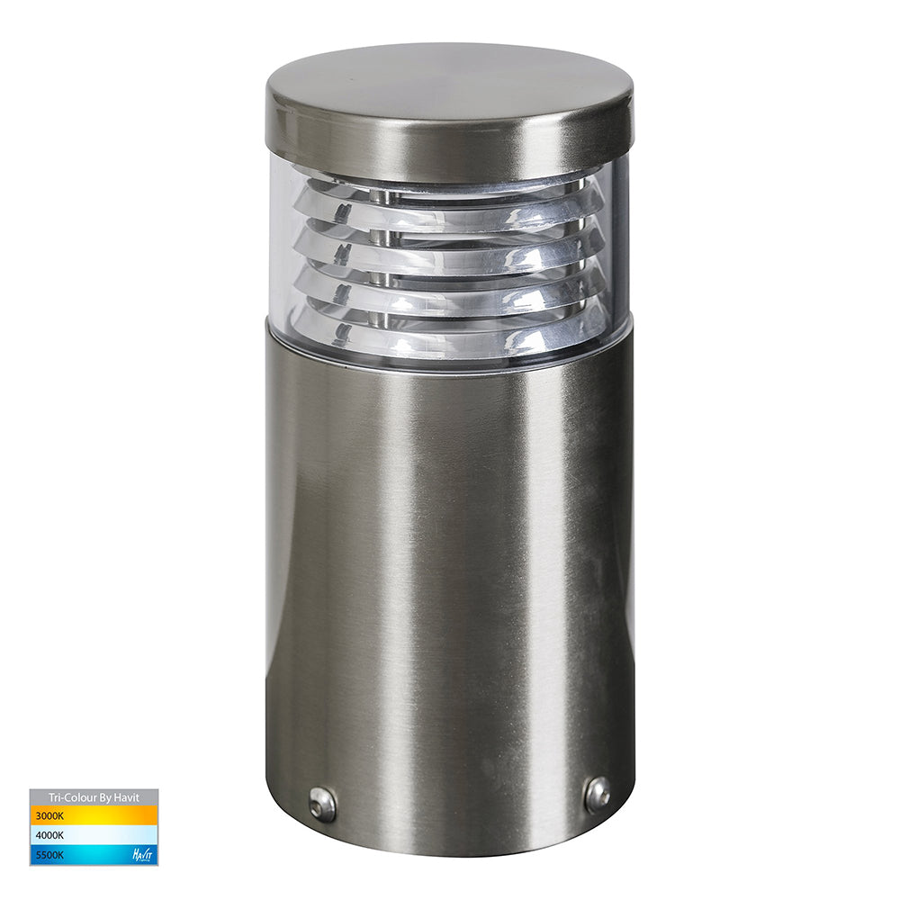 Mini Louvred Bollard Light H190mm 316 Stainless Steel 3CCT - HV1615T-SS316-240V