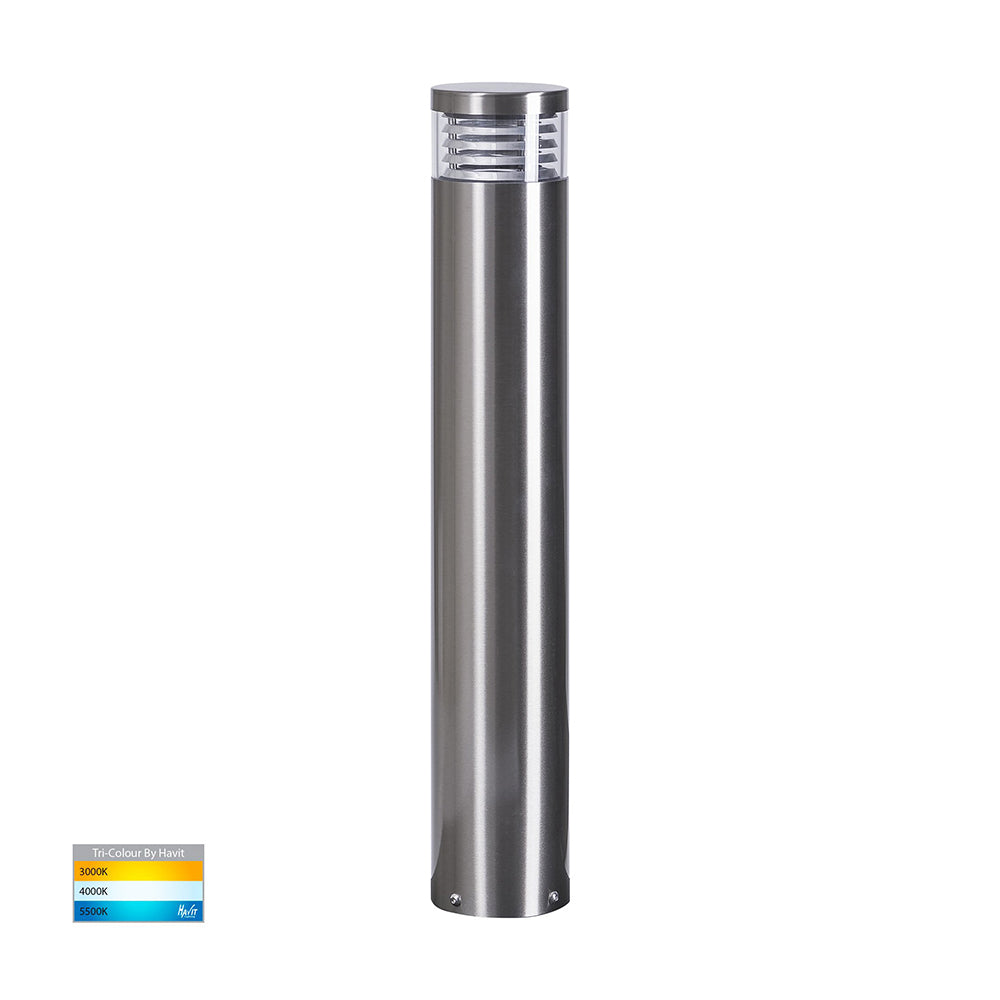 Buy Bollard Lights Australia Maxi Louvred Bollard Light H600mm 316 Stainless Steel 3CCT - HV1616T-SS316-240V