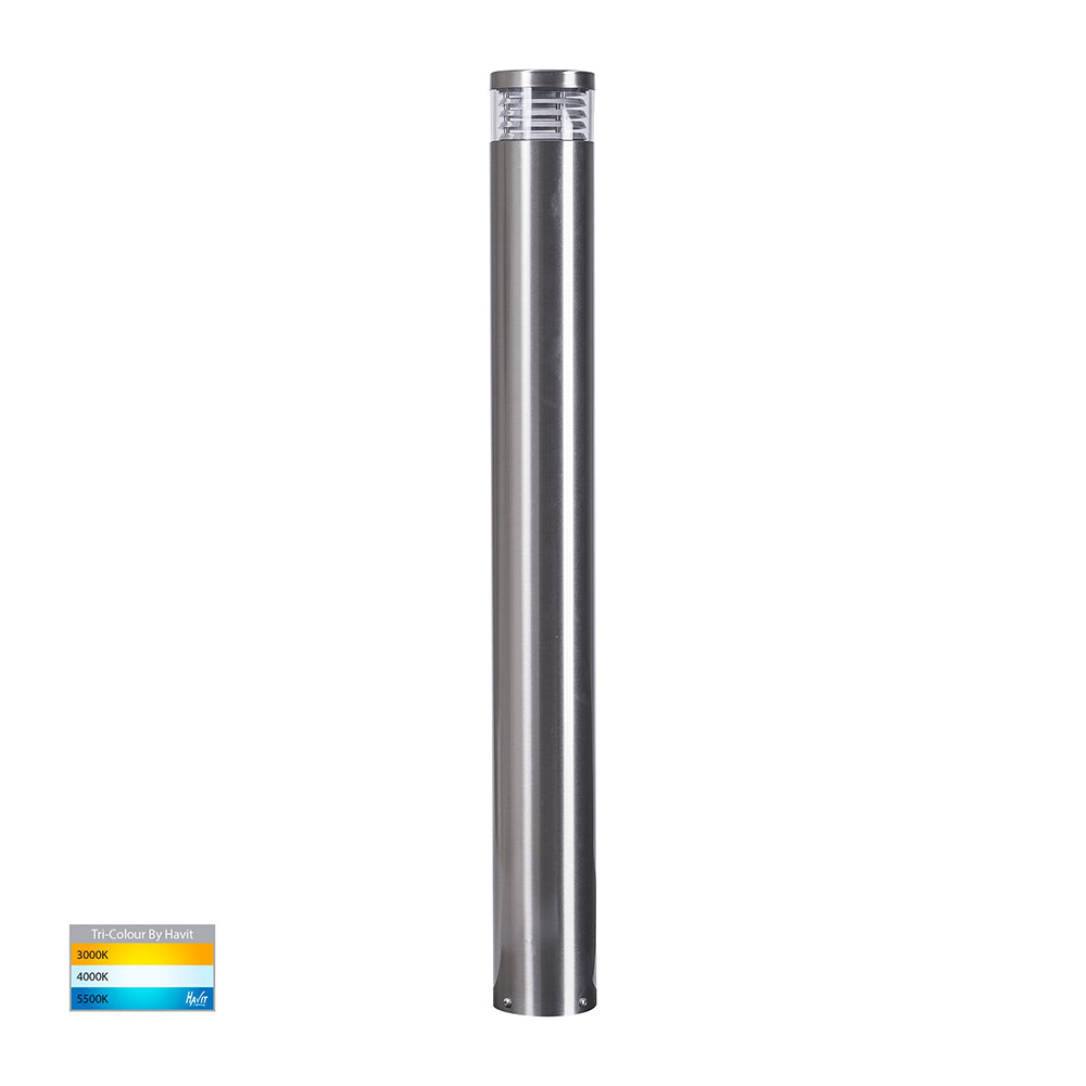 Maxi Louvred Bollard Light 12V H900mm 316 Stainless Steel 3CCT - HV1618T-SS316-12V