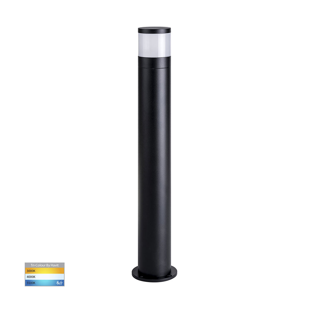 Highlite Bollard Light 12V H464mm Black Aluminium 3CCT - HV1622T-BLK-12V