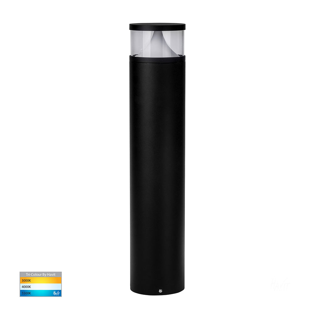 Buy Bollard Lights Australia Divad Round Bollard Light H600mm Black Aluminium 3CCT - HV1628T-BLK-240V-RND