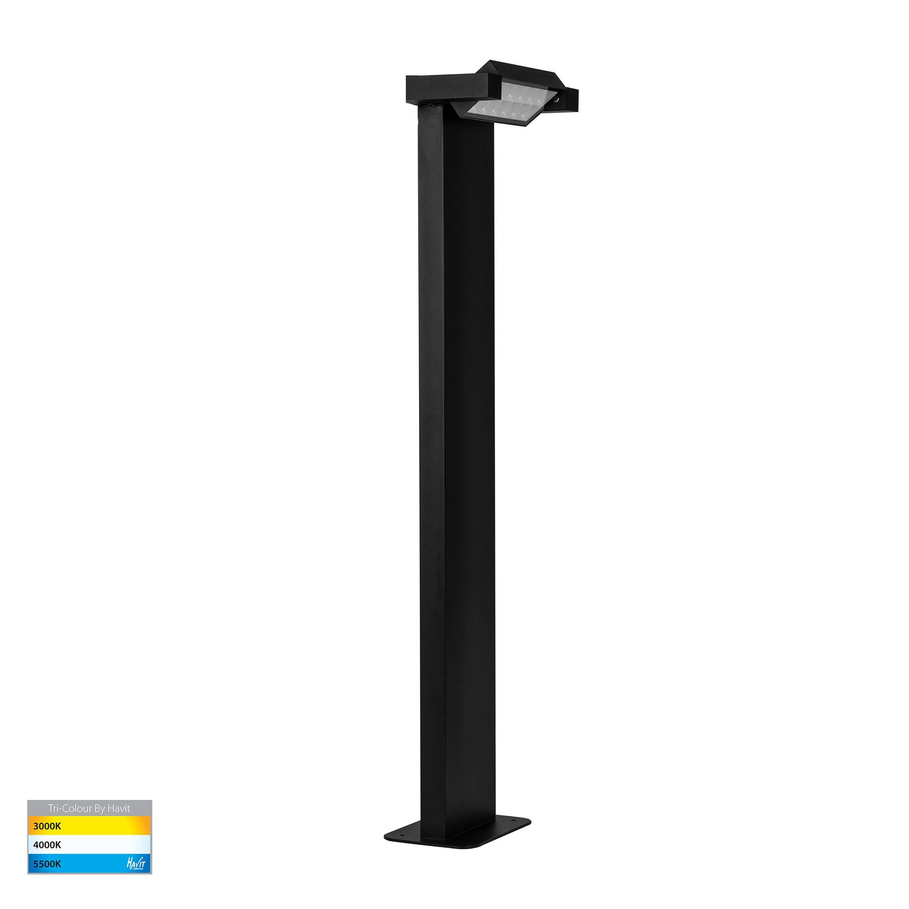 Locu Single Adjustable LED Bollard Light 240V 12W 3CCT Black - HV1634T-BLK-240V