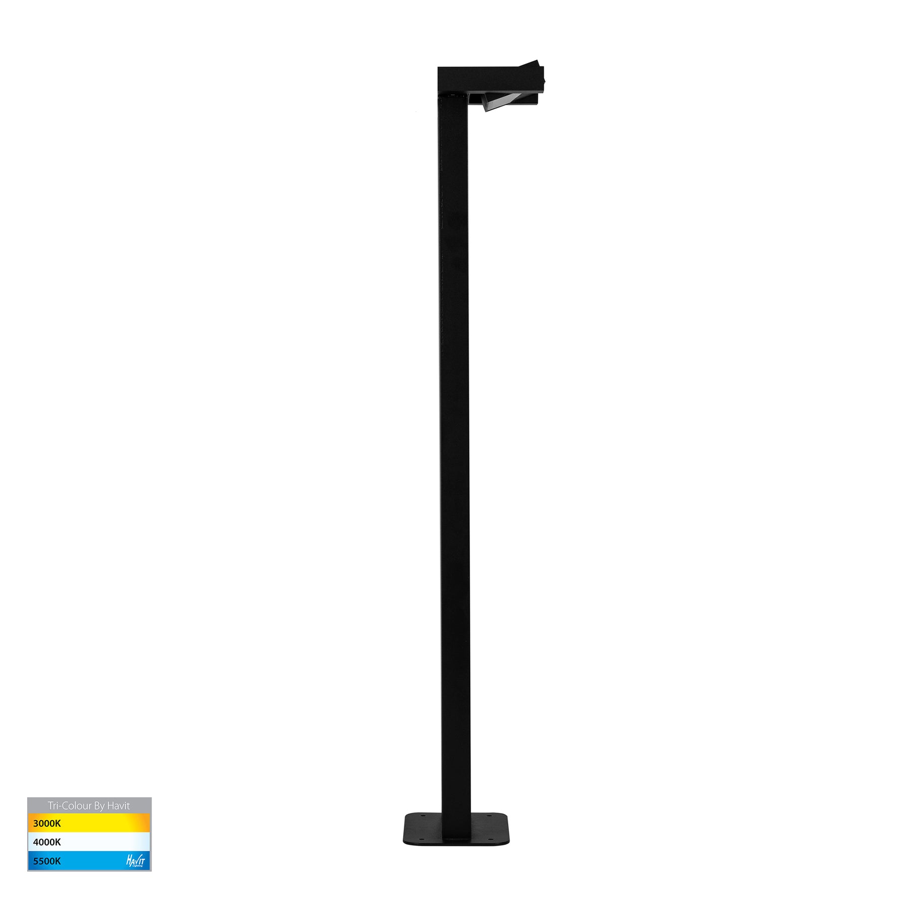 Locu Single Adjustable LED Bollard Light 240V 12W 3CCT Black - HV1634T-BLK-240V