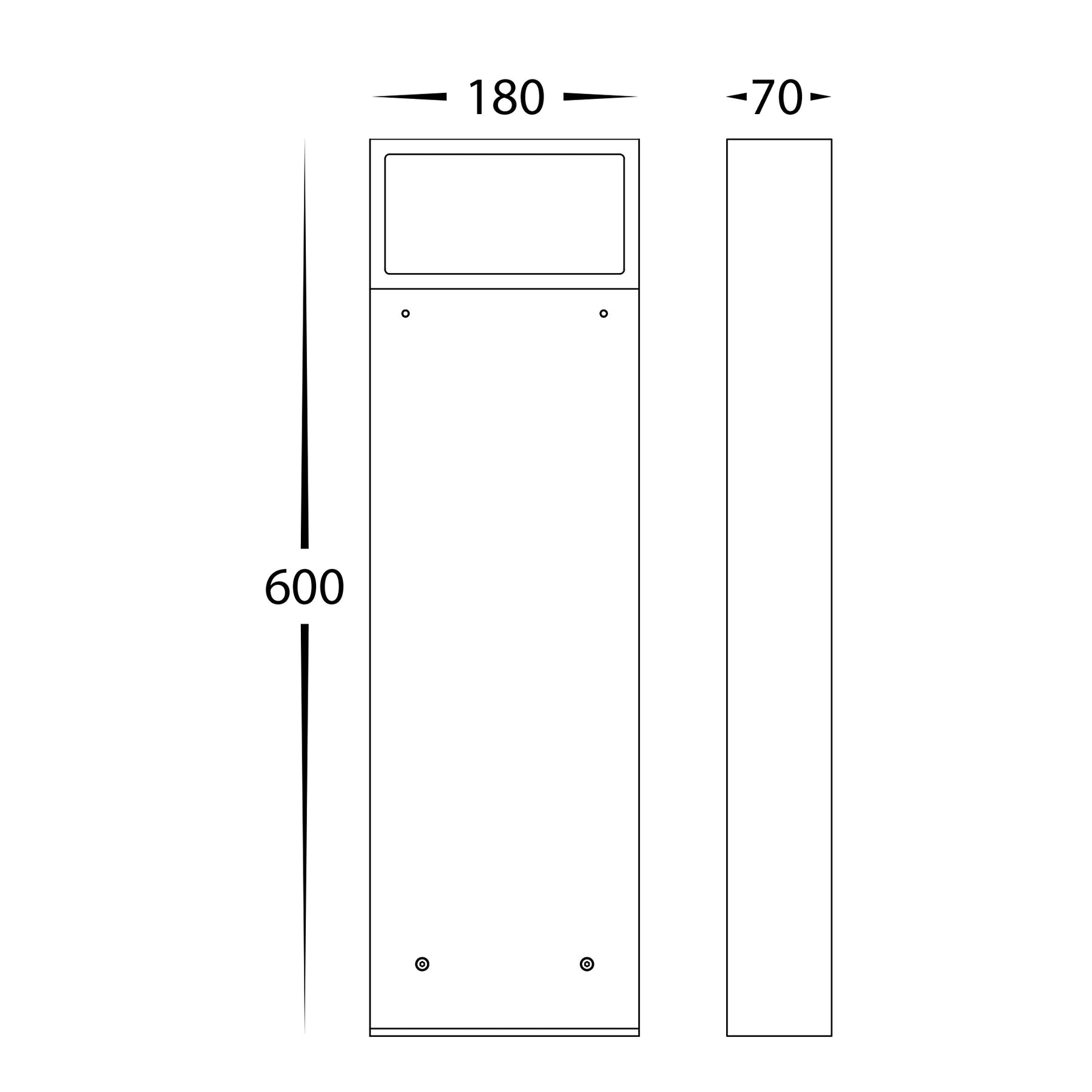 Cadrado LED Bollard Light 240V 10W 3CCT Black - HV1636T-BLK-240V