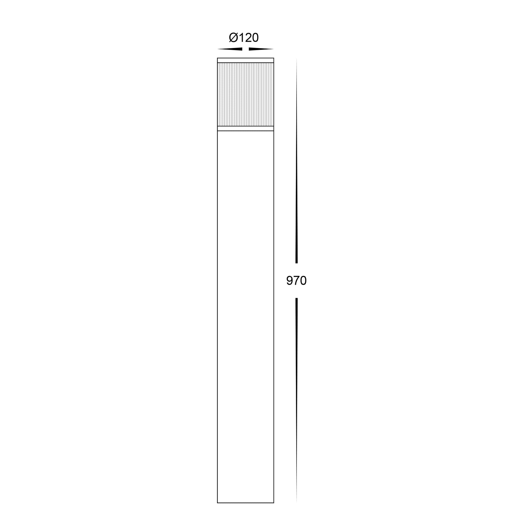 Prisma 970mm LED Bollard Light 8W 2700K Black - HV1642W-BLK