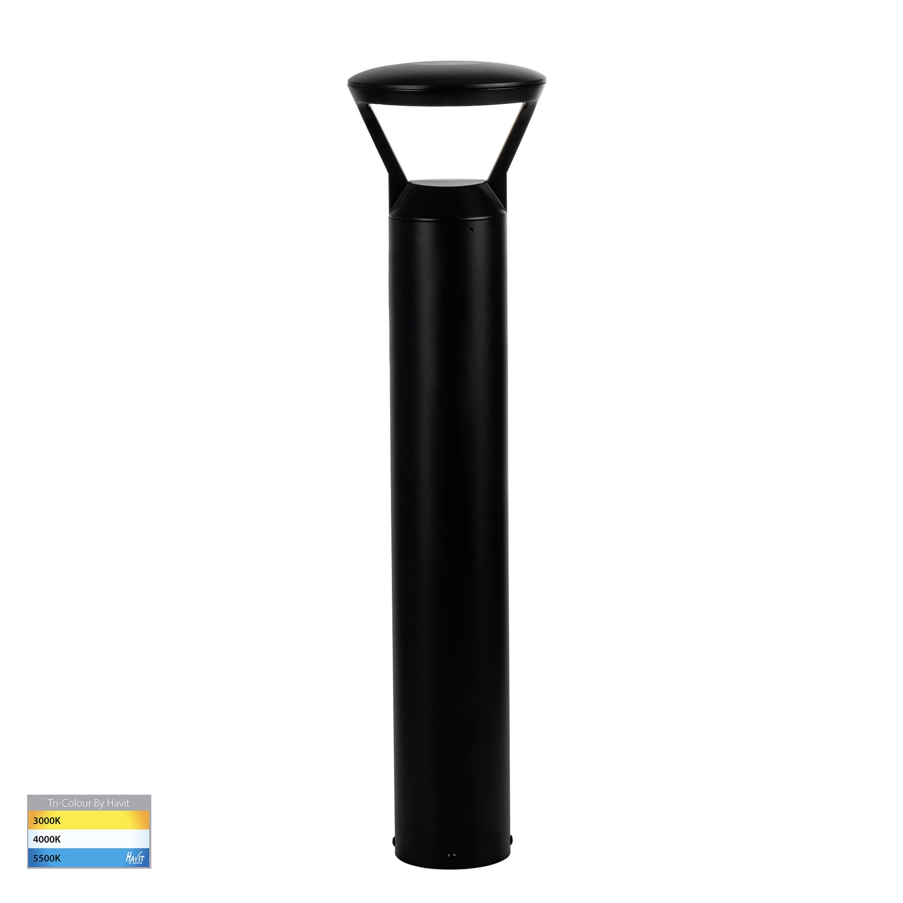 Thema LED Bollard Light 240V 18W Tri Colour Black - HV1643T-BLK-240V