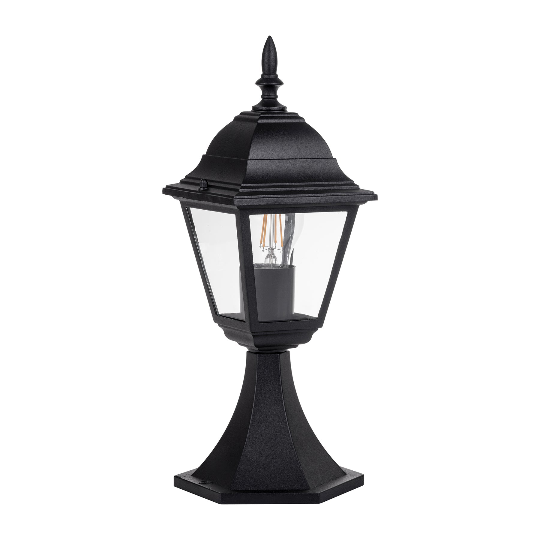 Fibra Aluminium 4 Panel Pillar Light 8W 2700K Black - HV1651W-BLK