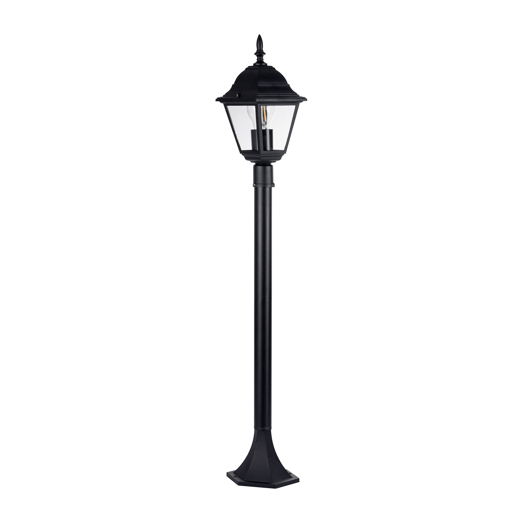 Fibra Aluminium 4 Panel Post Light 8W 2700K Black - HV1651W-P-BLK