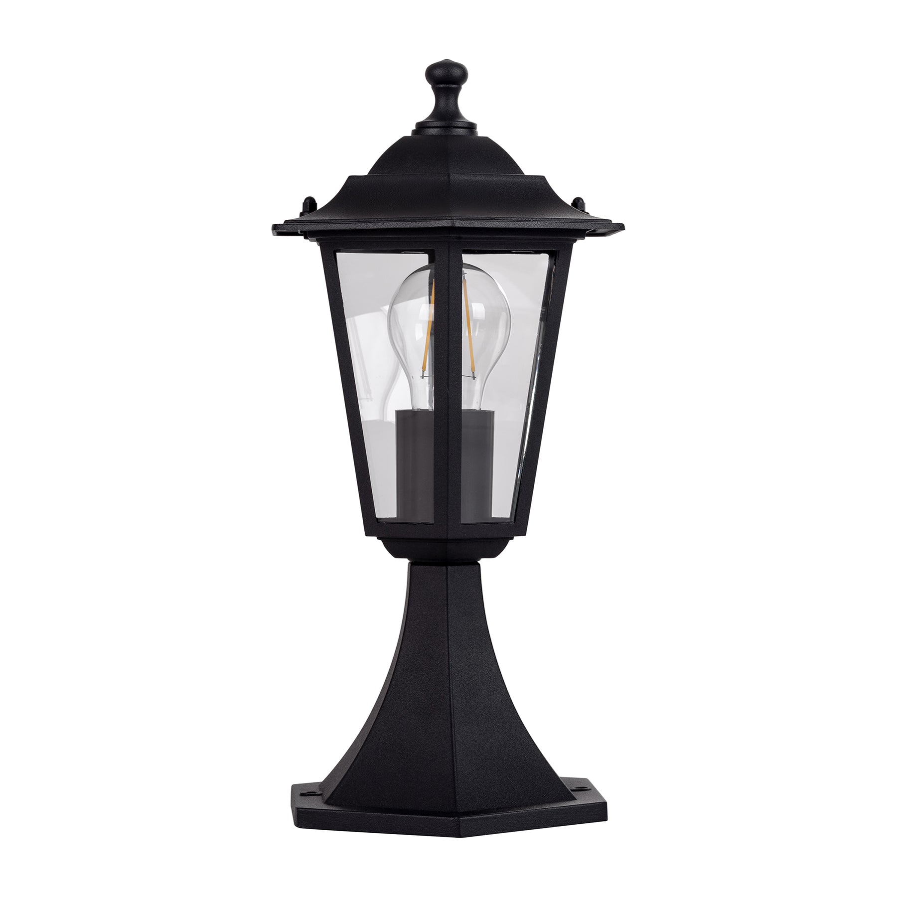 Fibra Aluminium 6 Panel Pillar Light 8W 2700K Black - HV1652W-BLK