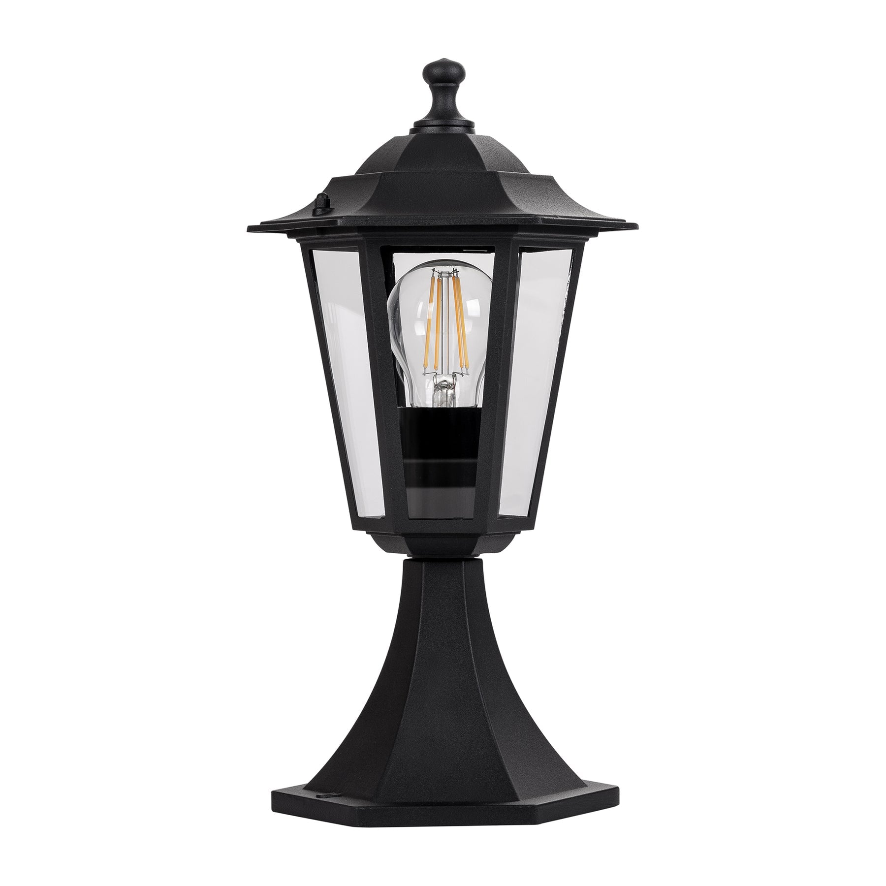 Fibra Aluminium 6 Panel Pillar Light 8W 2700K Black - HV1652W-BLK