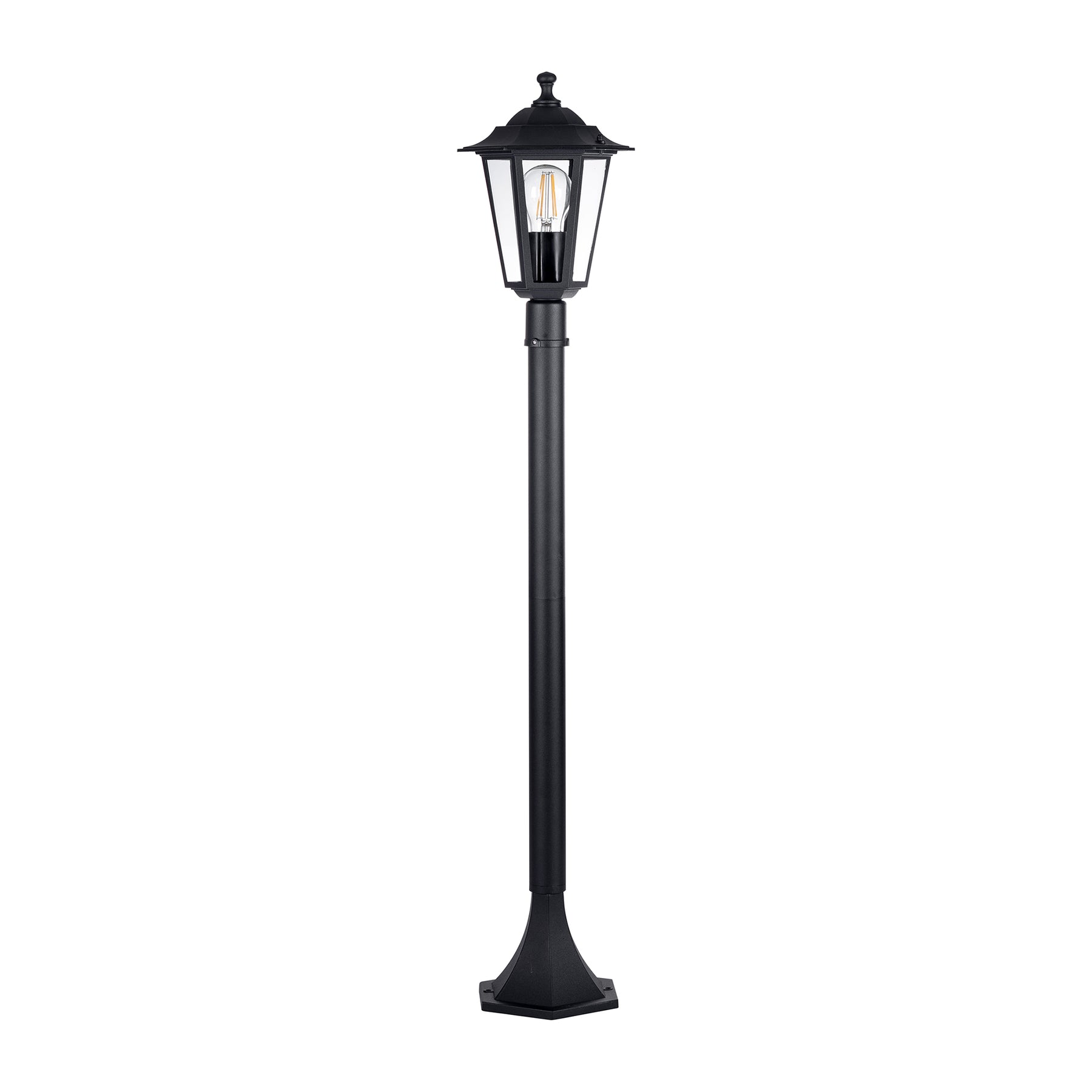 Fibra Aluminium 6 Panel Post Light 8W 2700K Black - HV1652W-P-BLK
