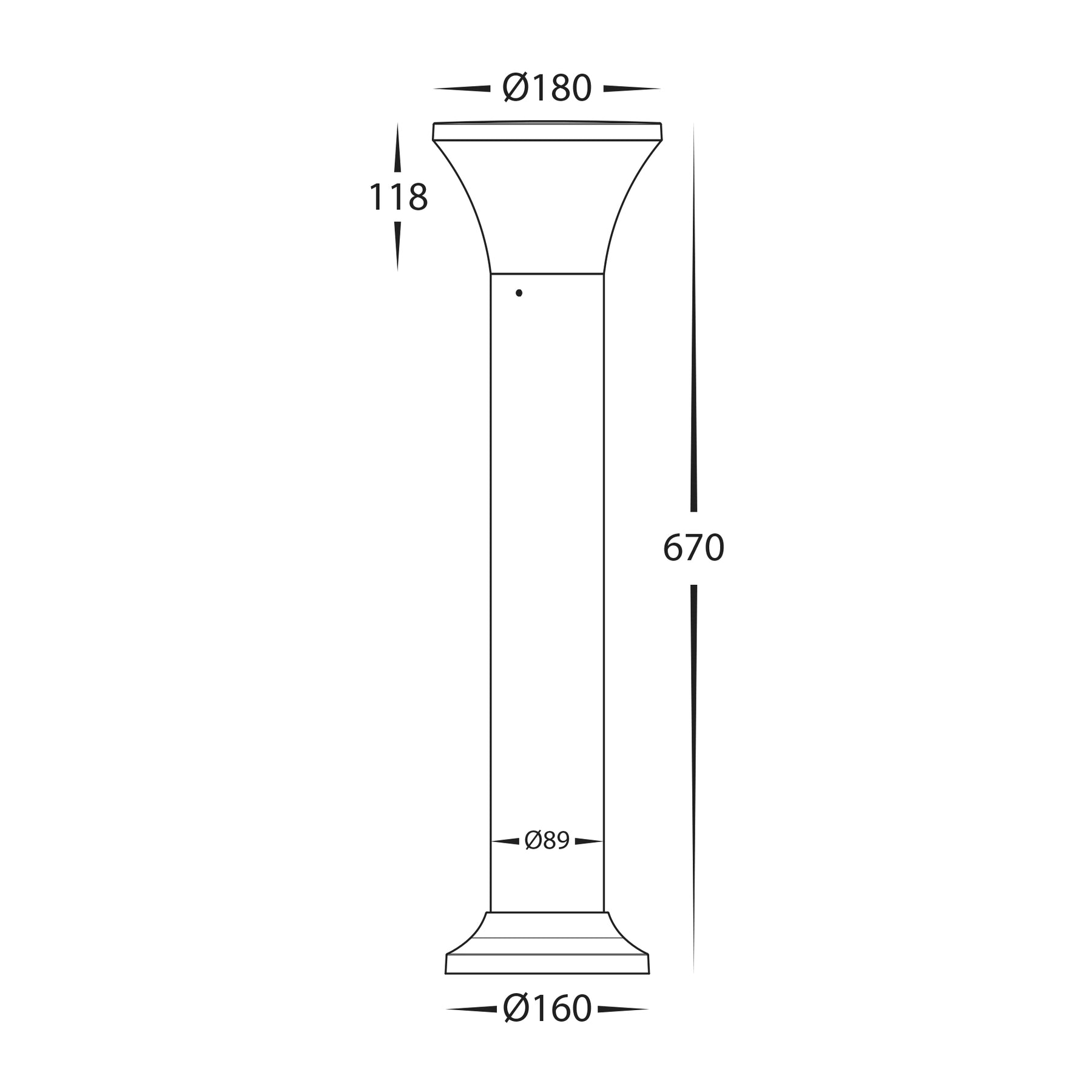 Favara LED Bollard Light 240V 9W 3CCT Black - HV1681T-BLK