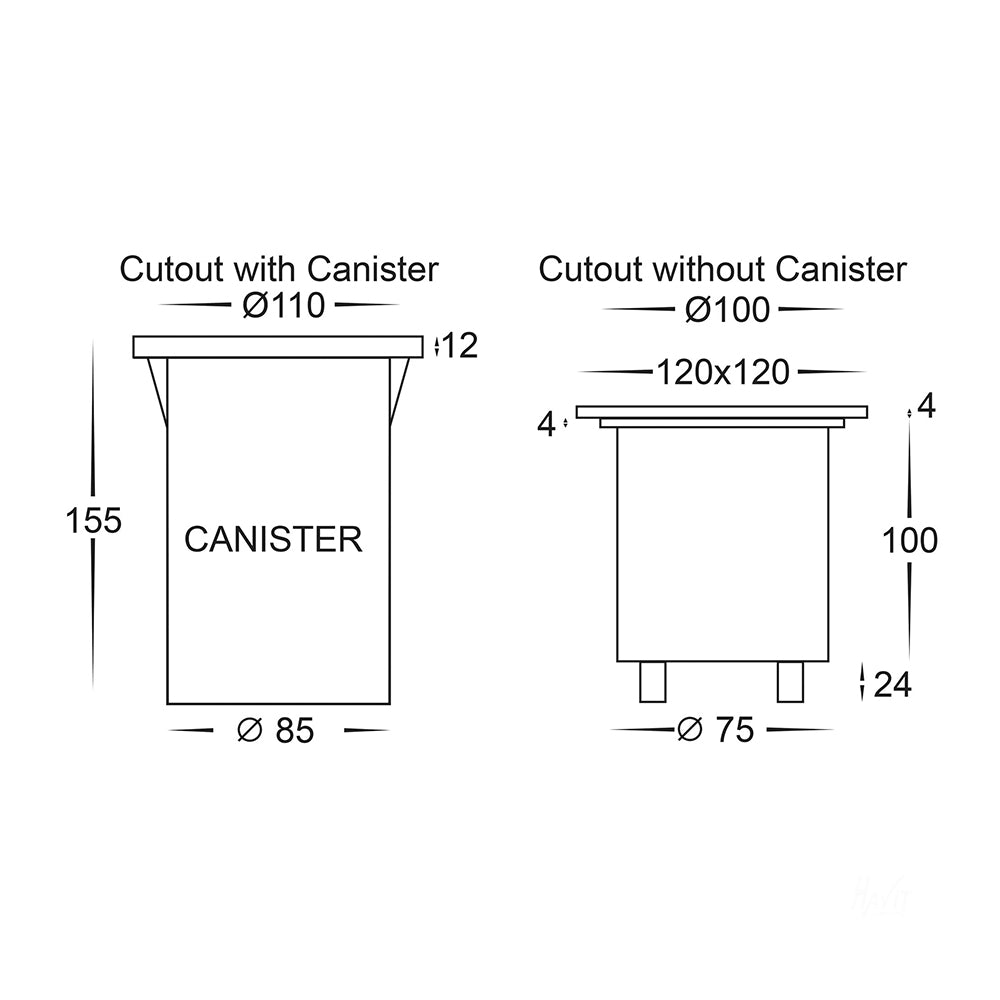 Buy Inground Lights Australia Metro Square Inground Light 316 Stainless Steel 3CCT - HV1706T