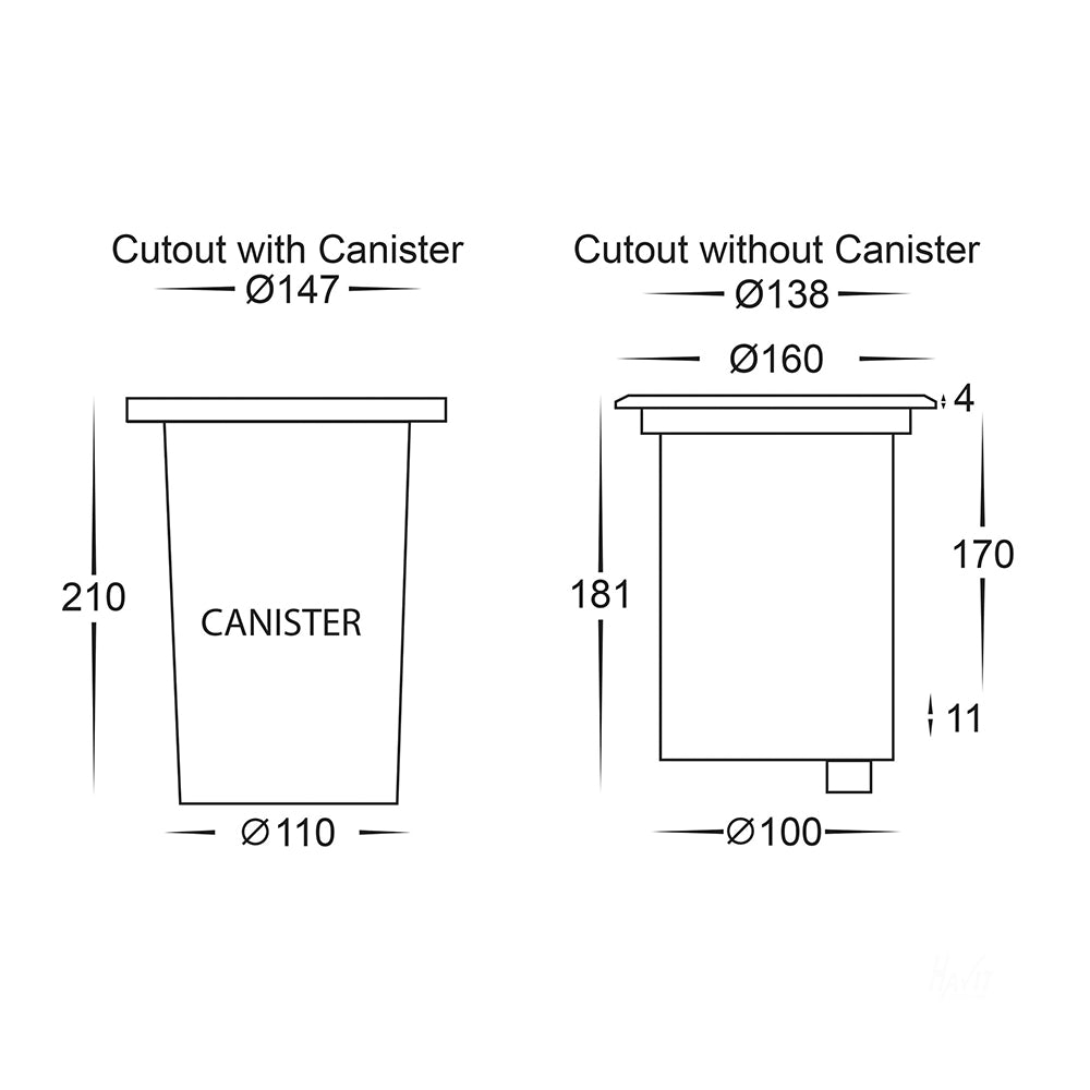 Buy Inground Lights Australia Luta Round Inground Light 12V W160mm 316 Stainless Steel 5500K - HV1828C