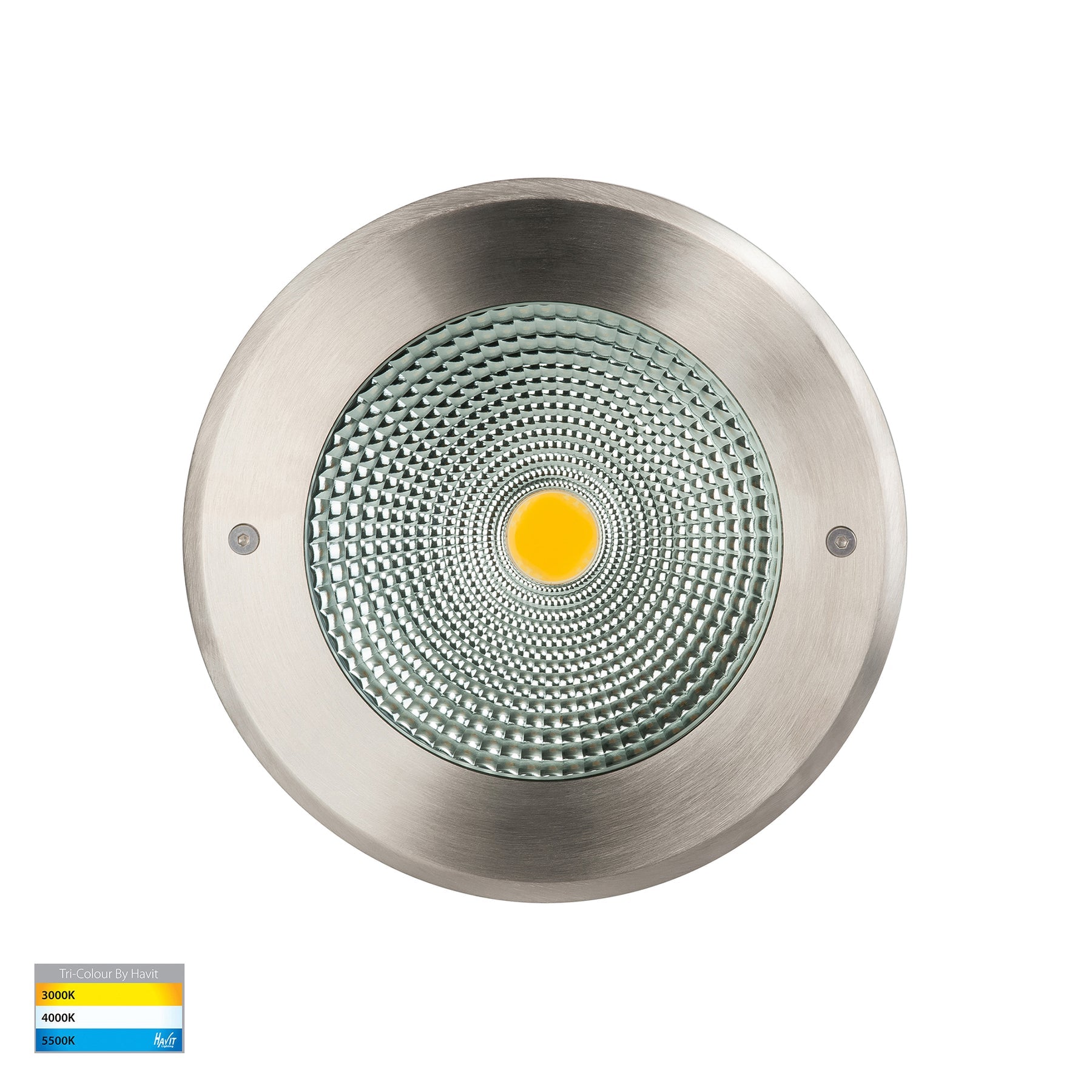 Klip LED Round Inground Light 316 Stainless Steel 240V 20W TRI Colour - HV1833T-240V