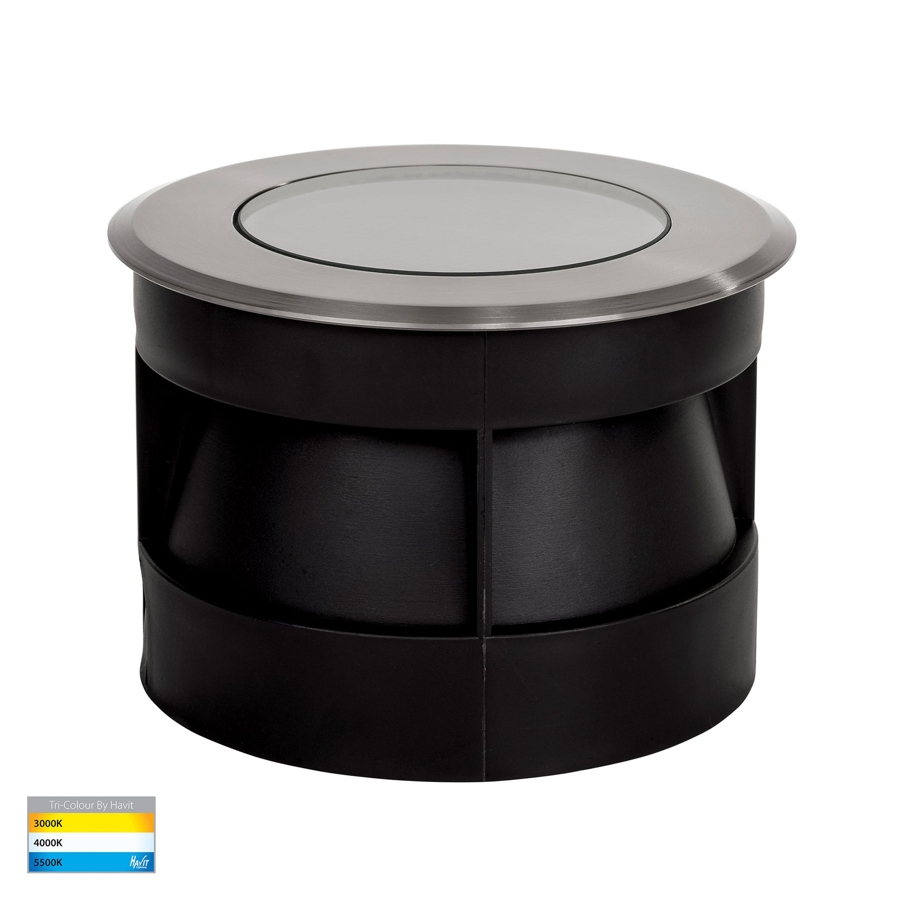 Split LED Inground Light 240V 5W Tri Colour Stainless Steel - HV1842T-240V