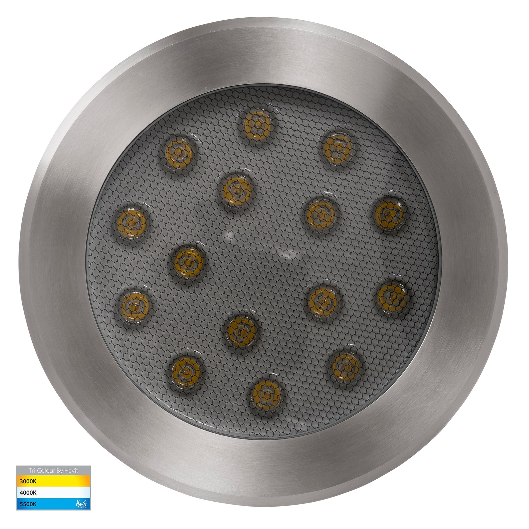 Split LED Inground Light 240V 18W Tri Colour Stainless Steel - HV1845T-240V
