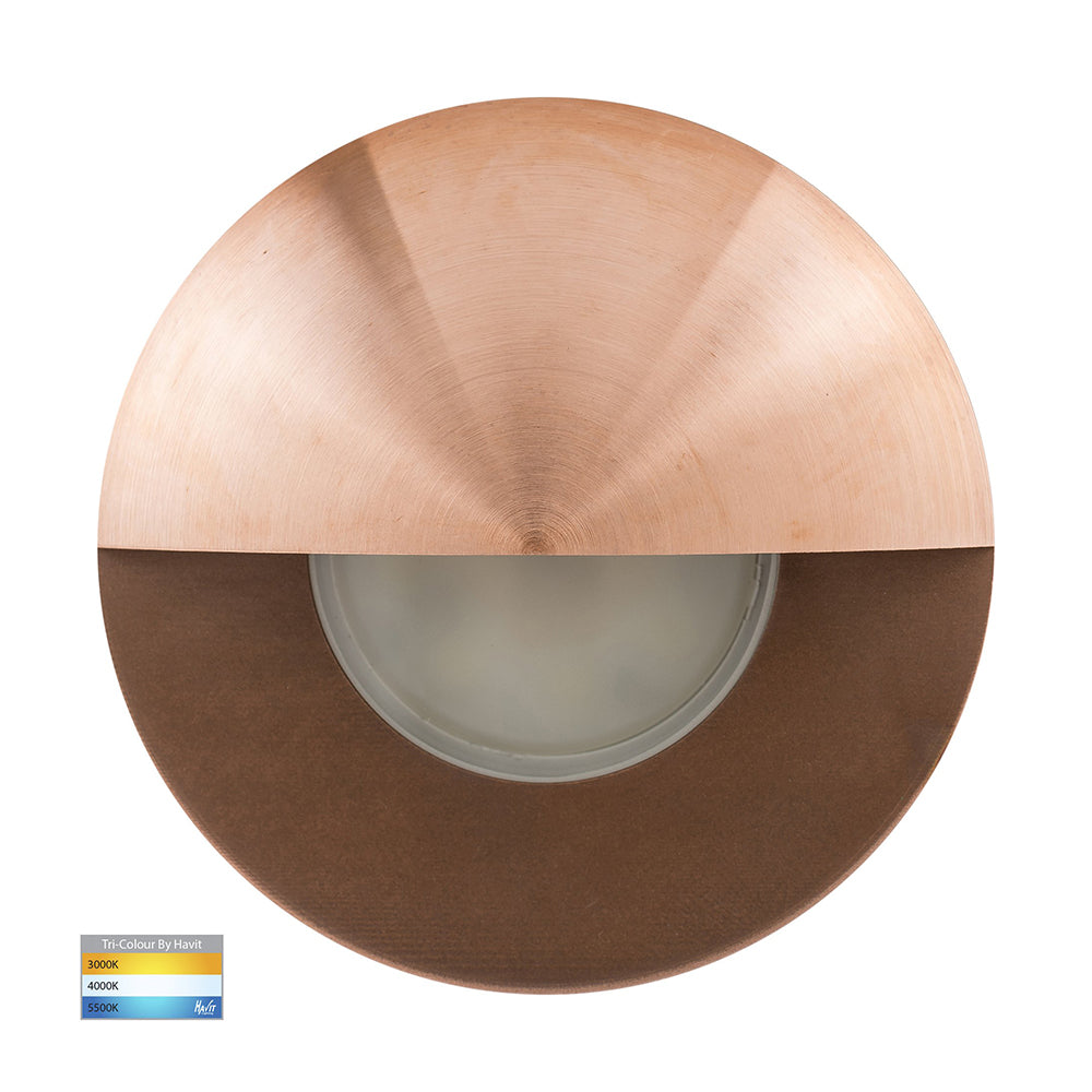 Buy Outdoor Step Lights Australia Ollo Eyelid Outdoor Step Light 12V Copper 3CCT - HV19012T-CP
