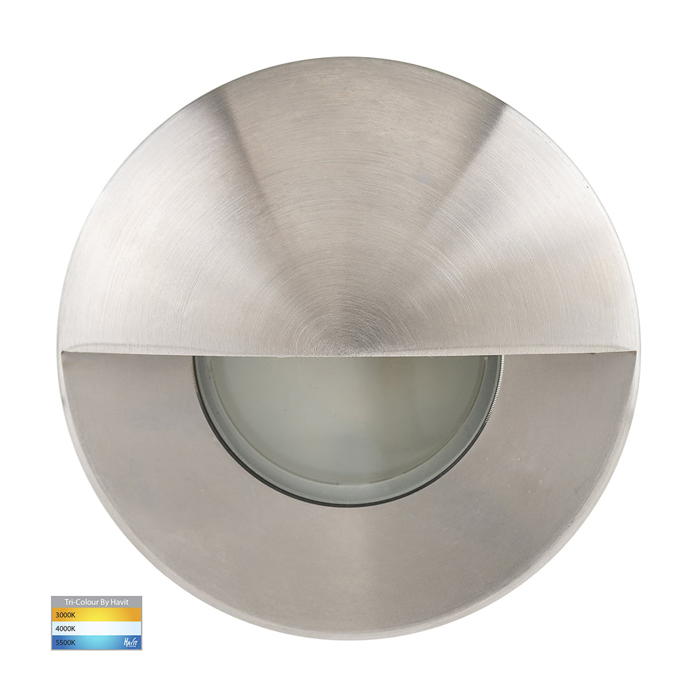 Buy Outdoor Step Lights Australia Ollo Eyelid Outdoor Step Light 240V 316 Stainless Steel 3CCT - HV19032T-SS316