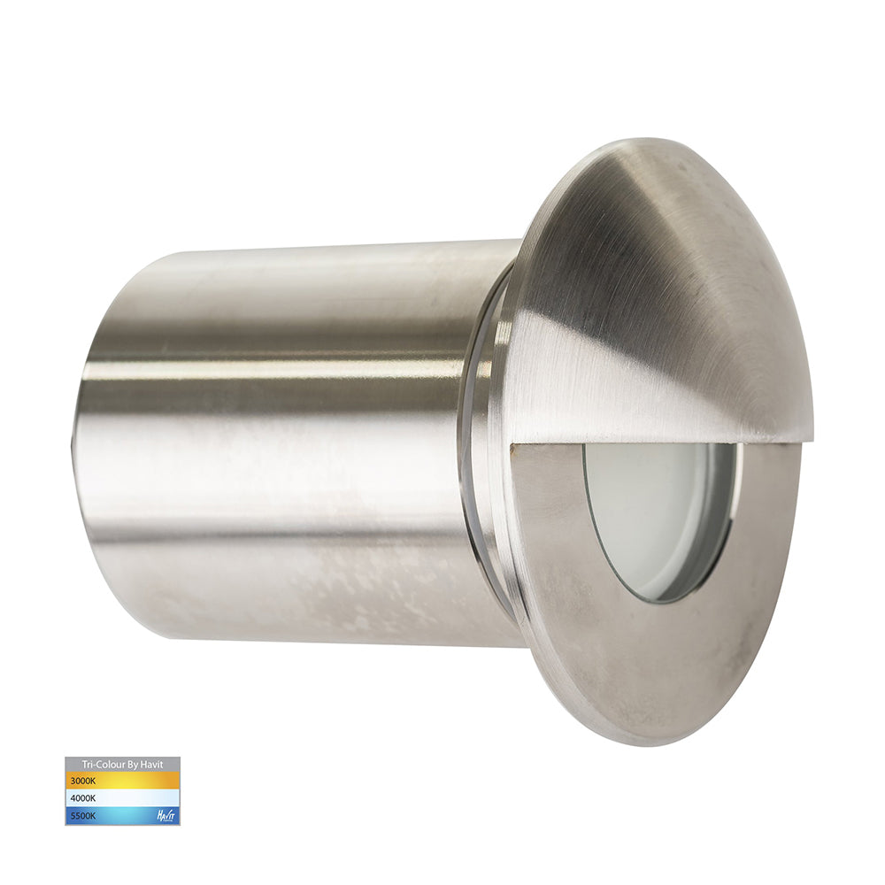 Buy Outdoor Step Lights Australia Ollo Eyelid Outdoor Step Light 240V 316 Stainless Steel 3CCT - HV19032T-SS316