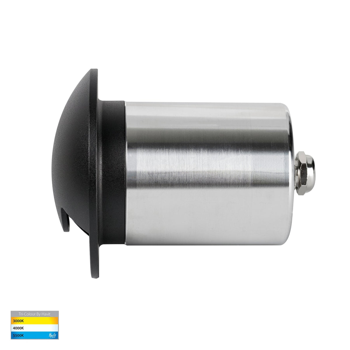 Viale LED Single Way Inground Light 12V 5W Tri Colour Black - HV19062T-BLK